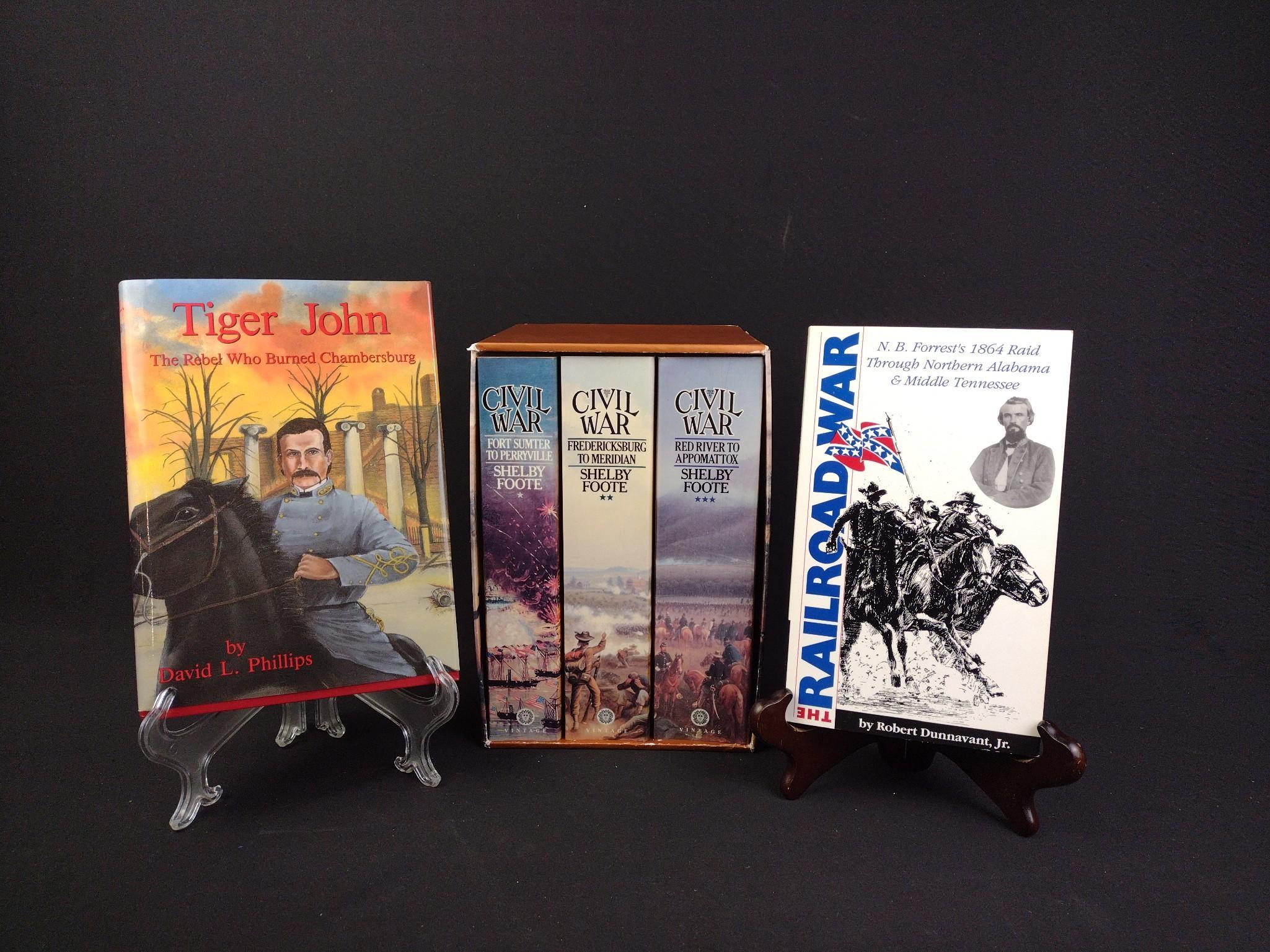 Signed Copies of Civil War Books "The Railroad War" & "Tiger John"