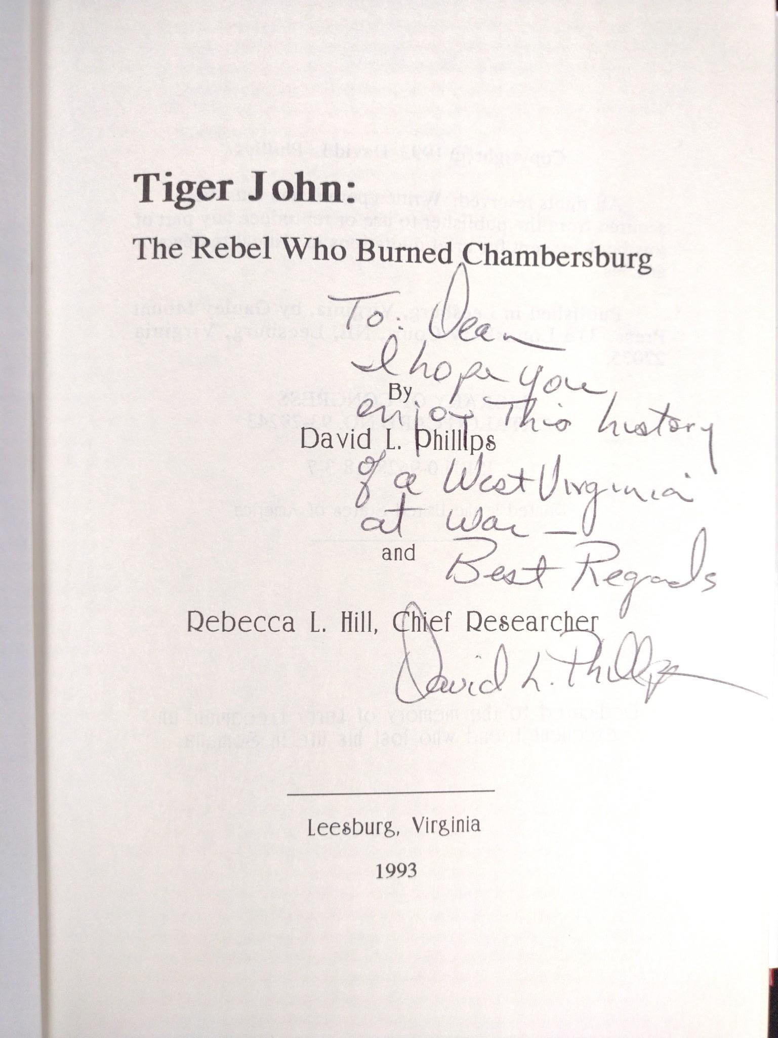 Signed Copies of Civil War Books "The Railroad War" & "Tiger John"