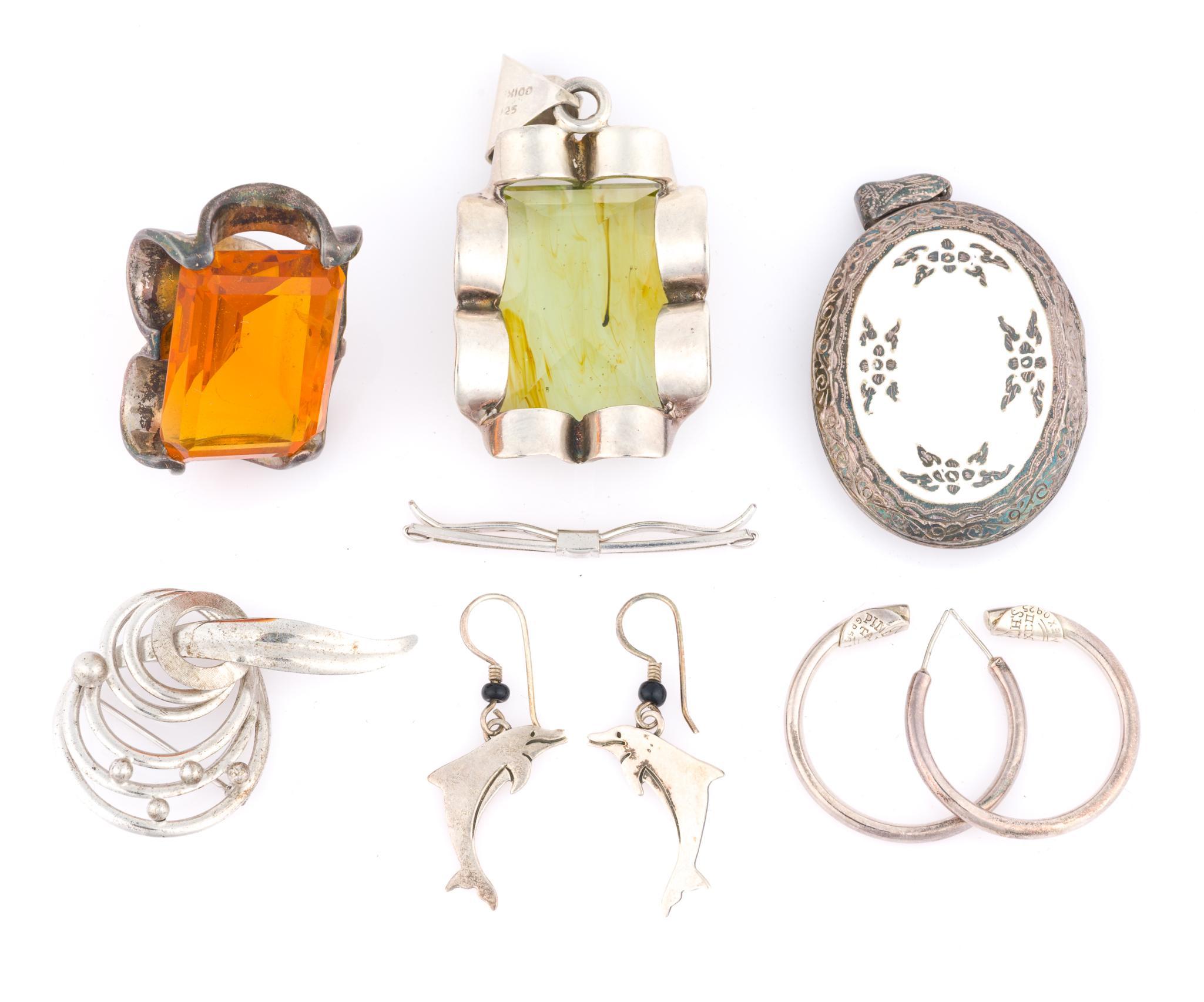 9 Sterling Silver Jewelry Incl. Mexican