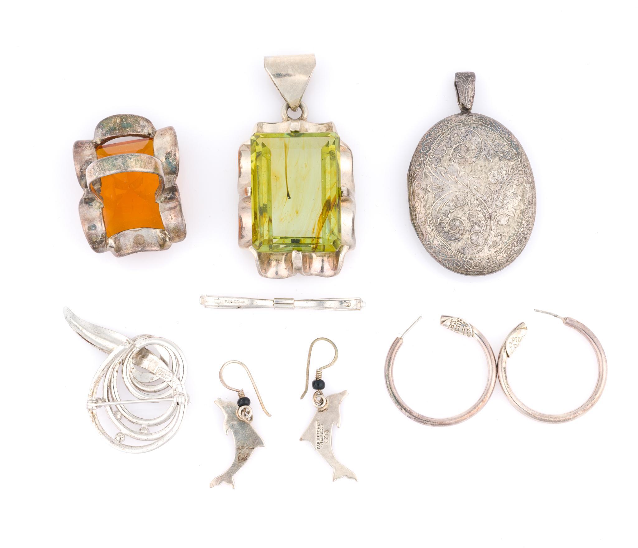 9 Sterling Silver Jewelry Incl. Mexican
