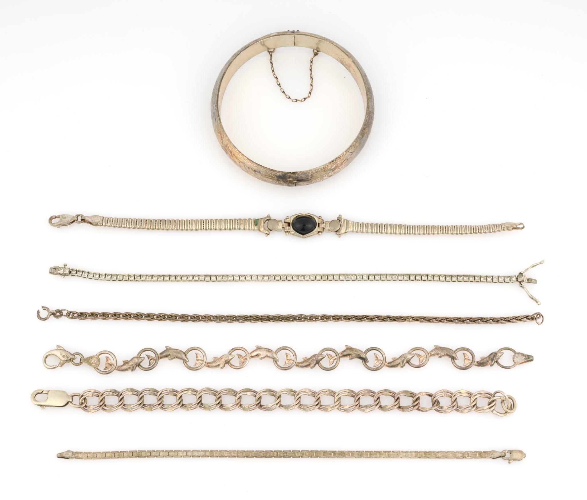 7 Sterling Silver Bracelets