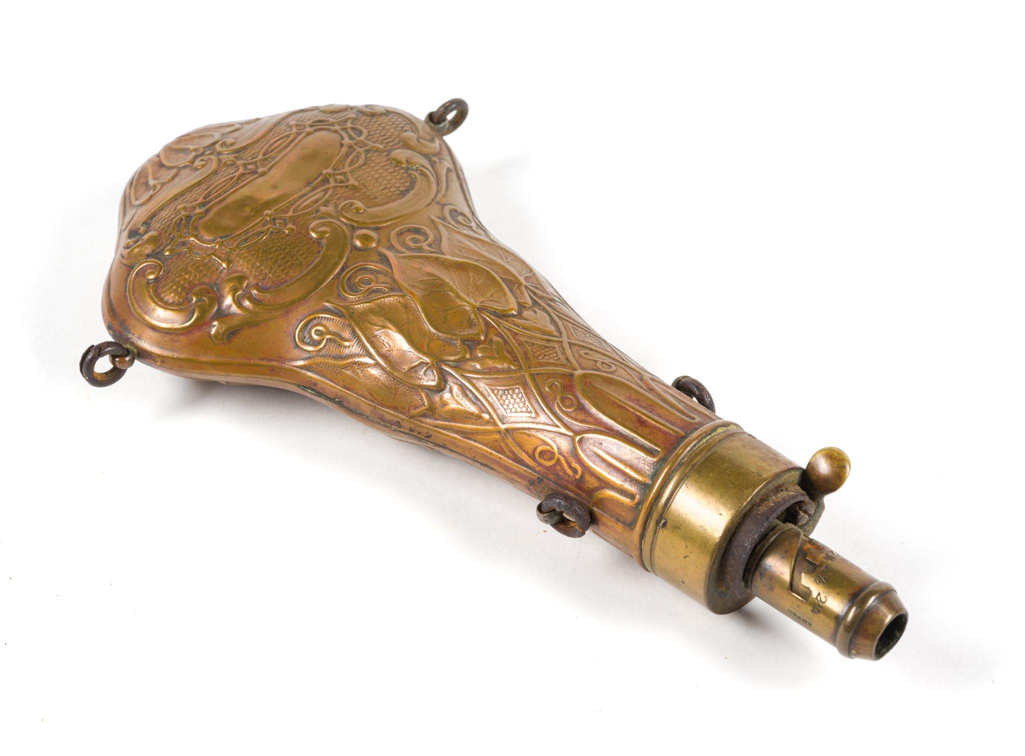 Leather Belt w/ Holster, Powder Horn, and Powder Flask