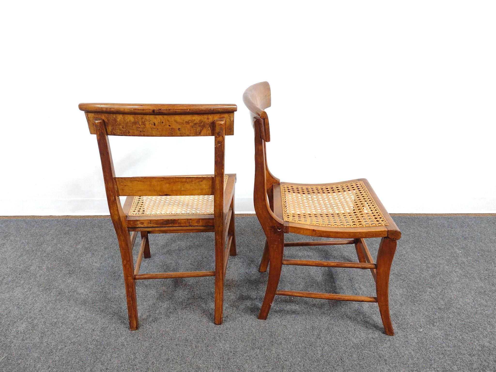 4 Antique Cane Seated Chairs