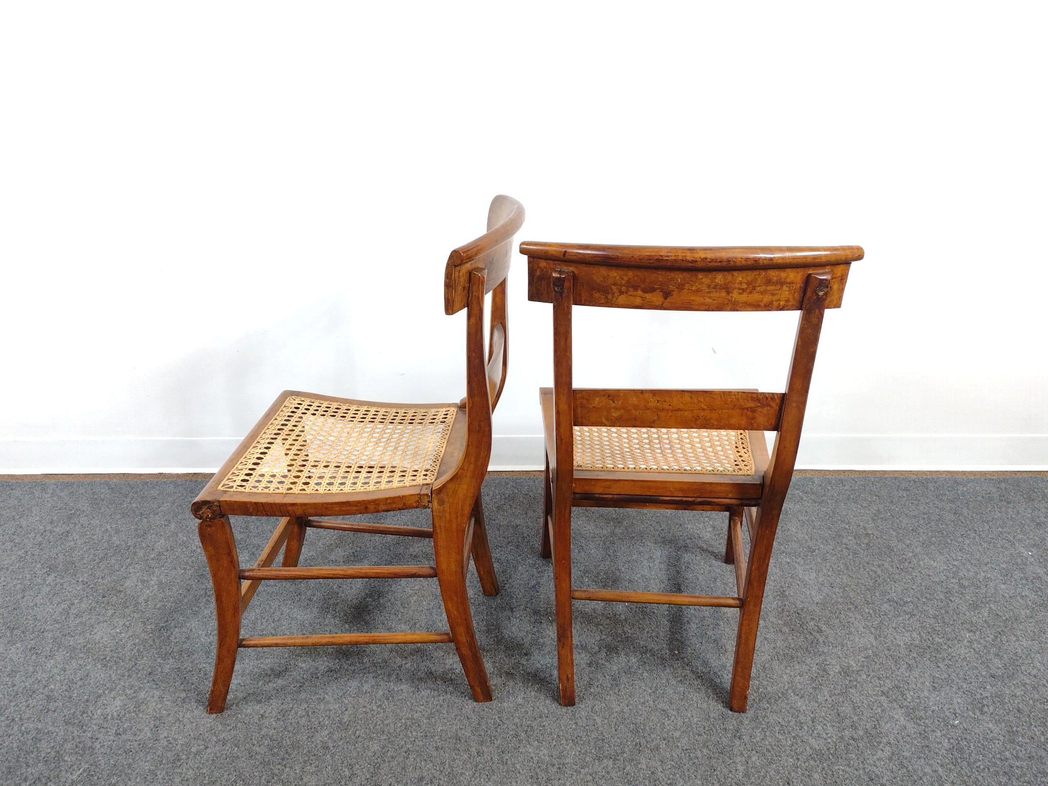 4 Antique Cane Seated Chairs