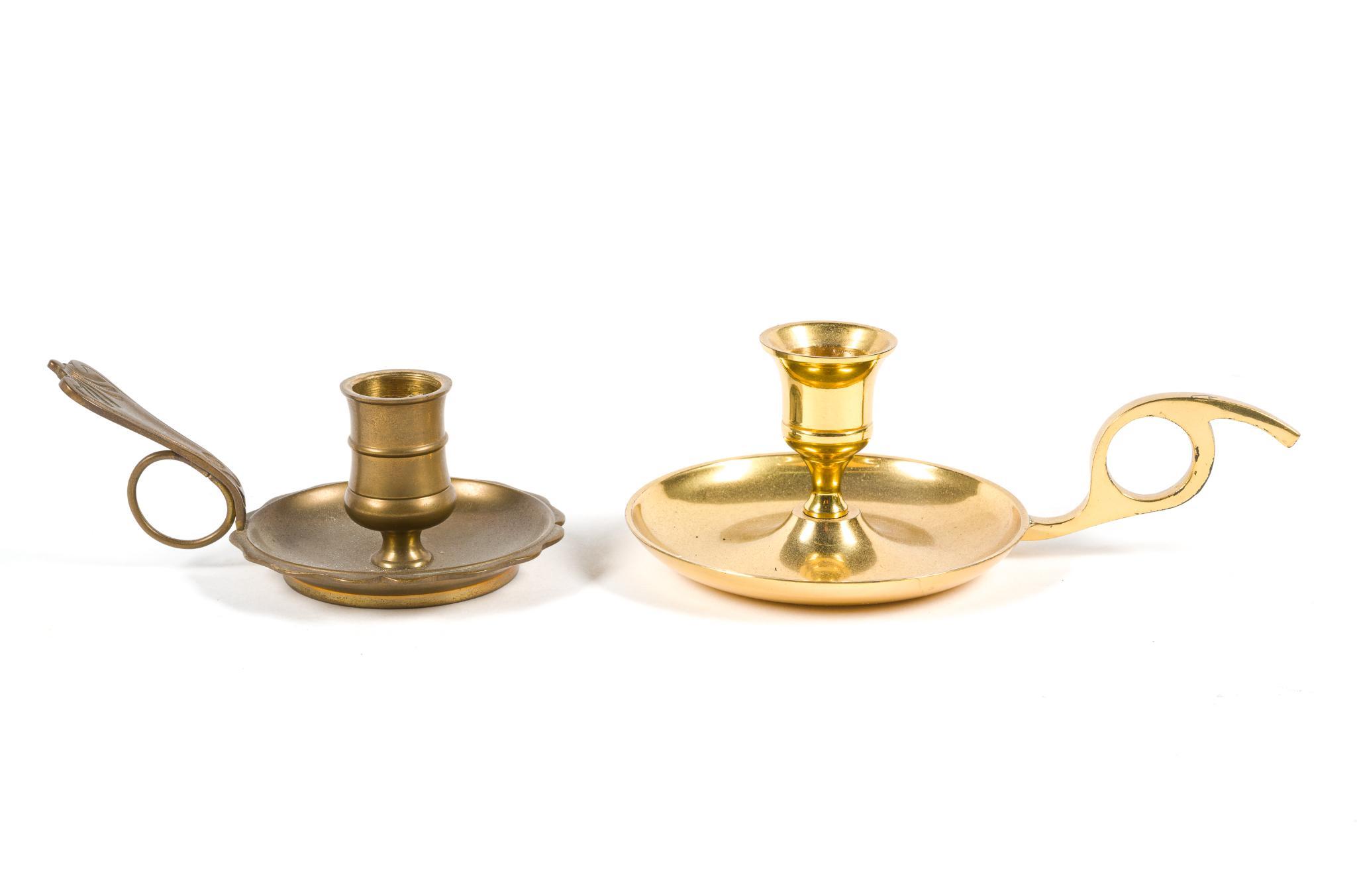 6 Brass Candlesticks, Cast Iron Bank & Copper Bird