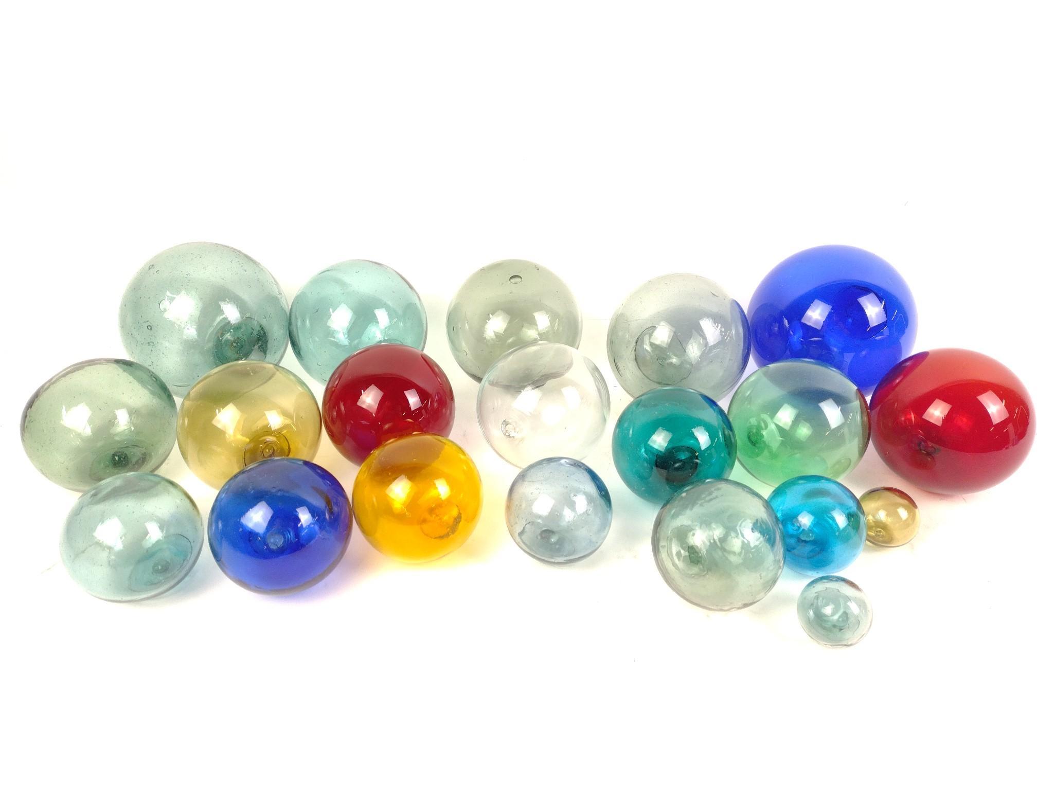 24 Hand-Blown Glass Fishing Floats
