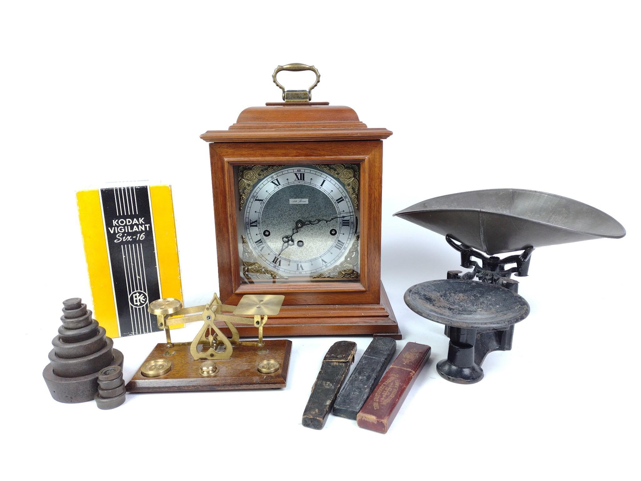 2 Antique Scales, Vintage Kodak Camera, & Seth Thomas Mantle Clock