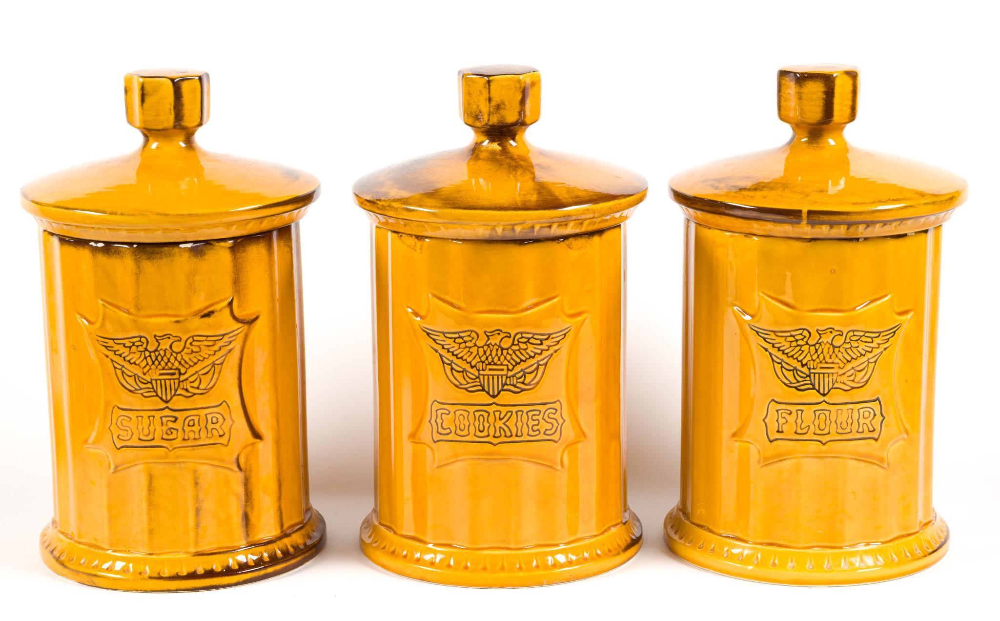 Set of 6 Mid-Century Canisters & 4 Lenox