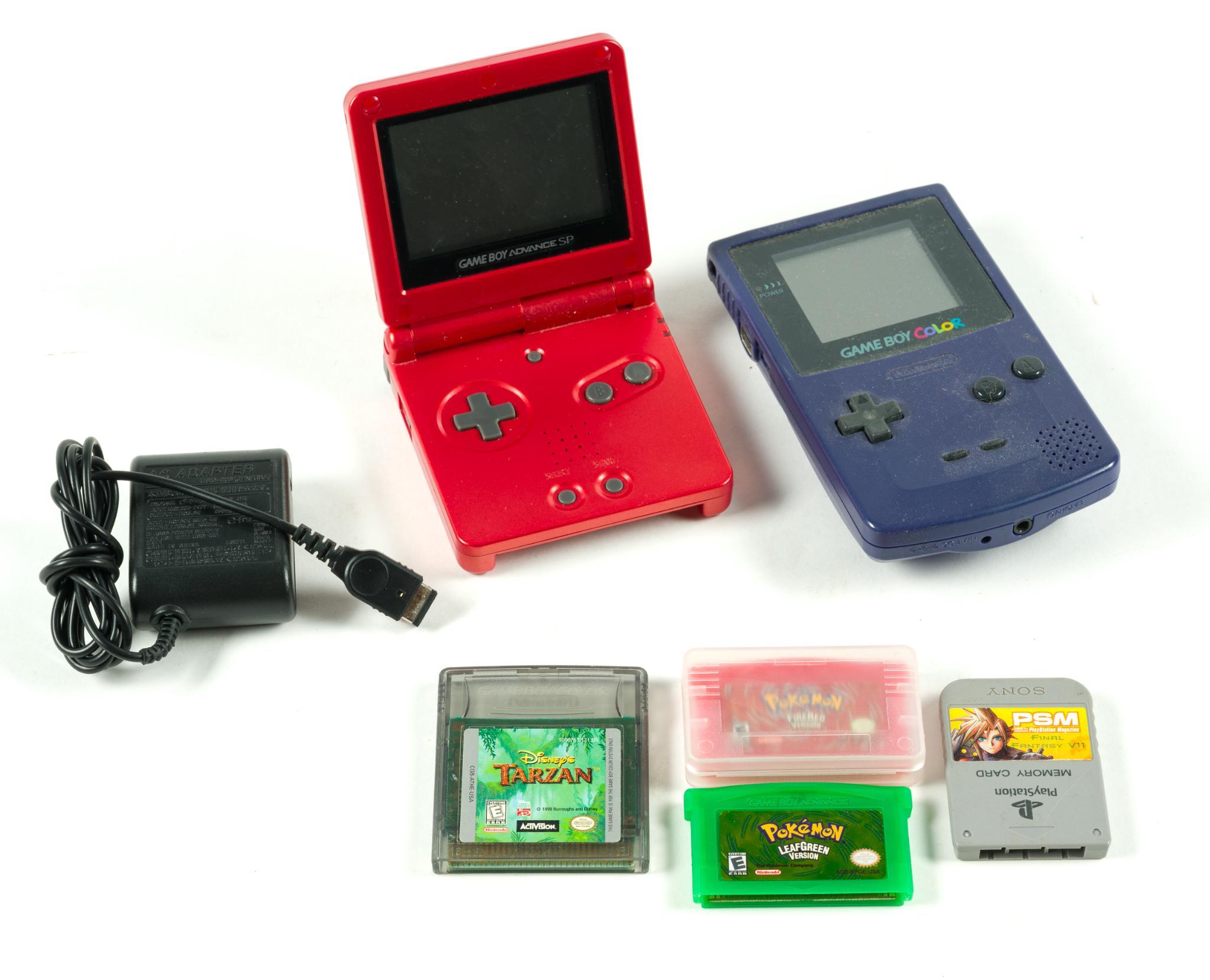 Gameboy Advance SP with Pokemon FireRed & Pokemon LeafGreen
