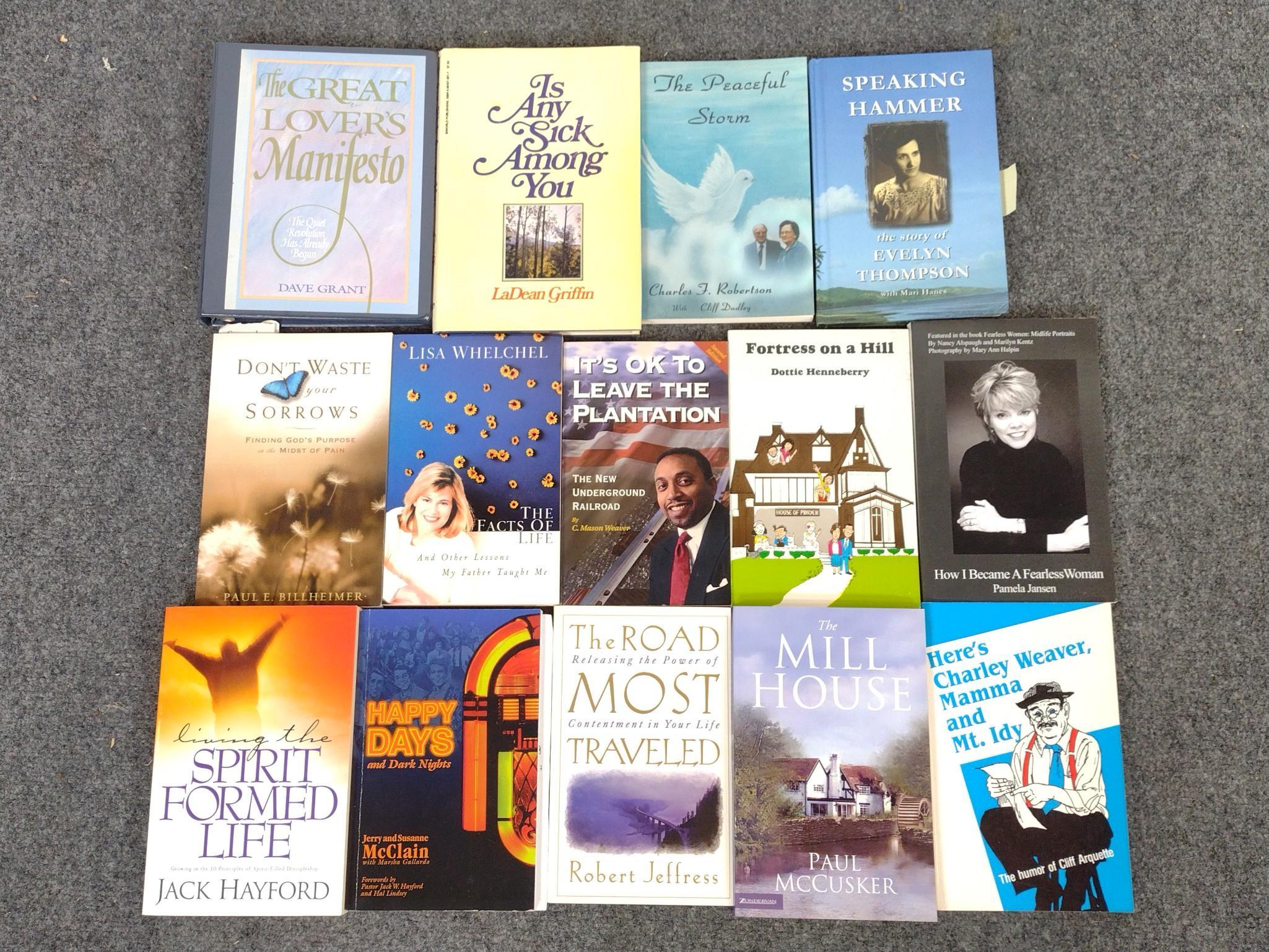 37 Christian Books Inscribed By Authors To Dean Jones & Lory Patrick