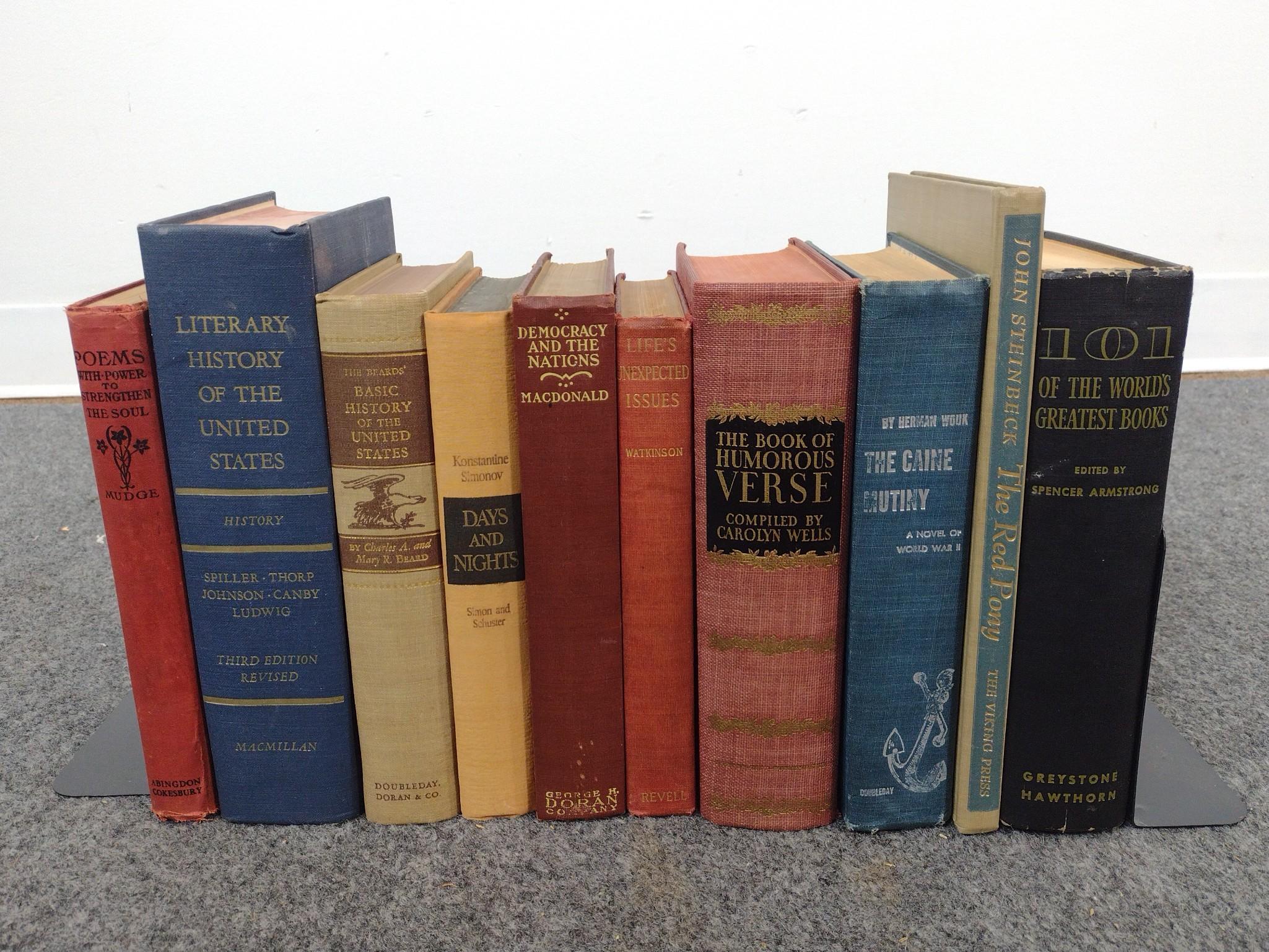 10 Vintage Hardback Books Incl. The Caine Mutiny