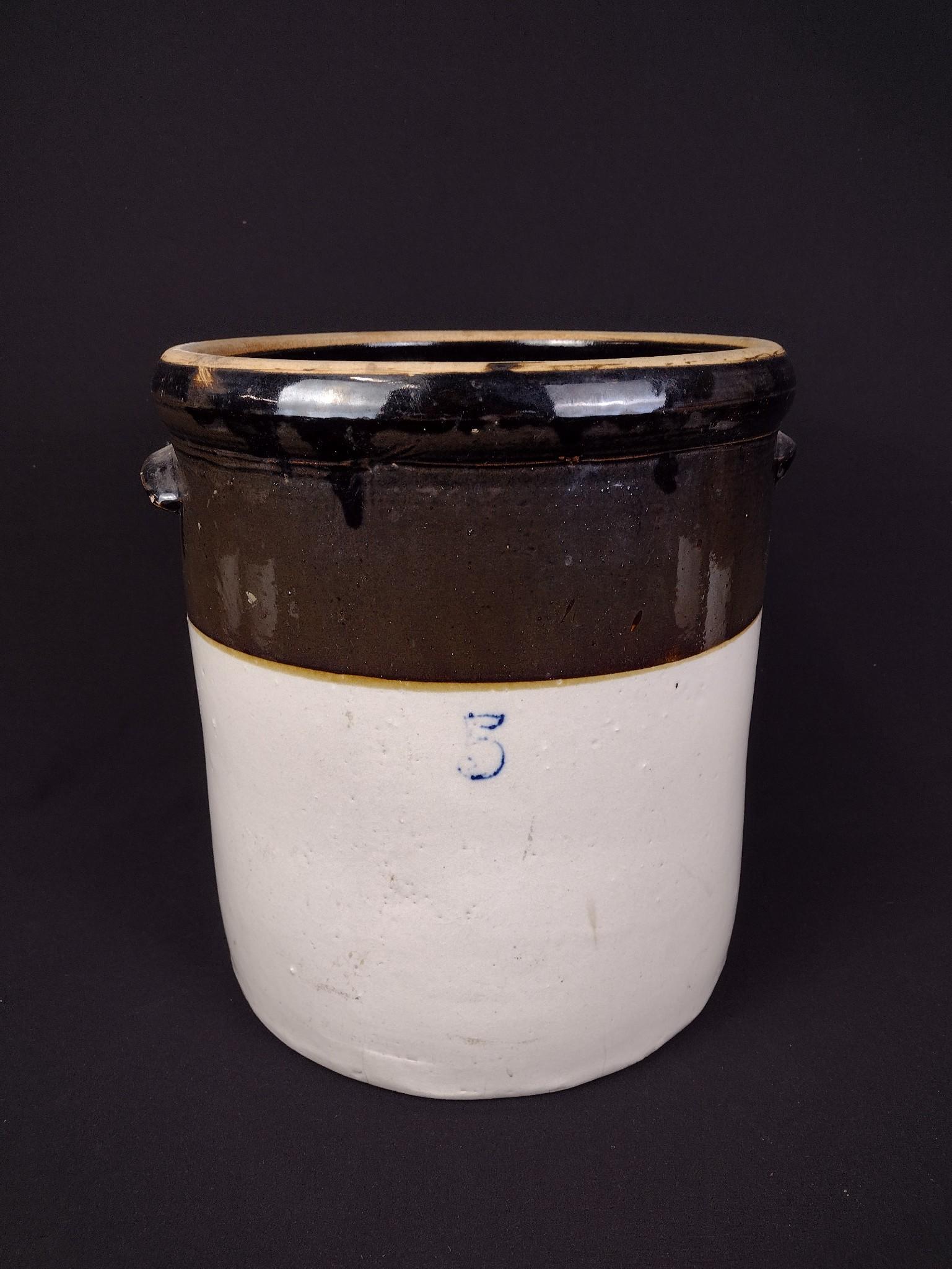 3 Stoneware Crocks & 2 Jugs