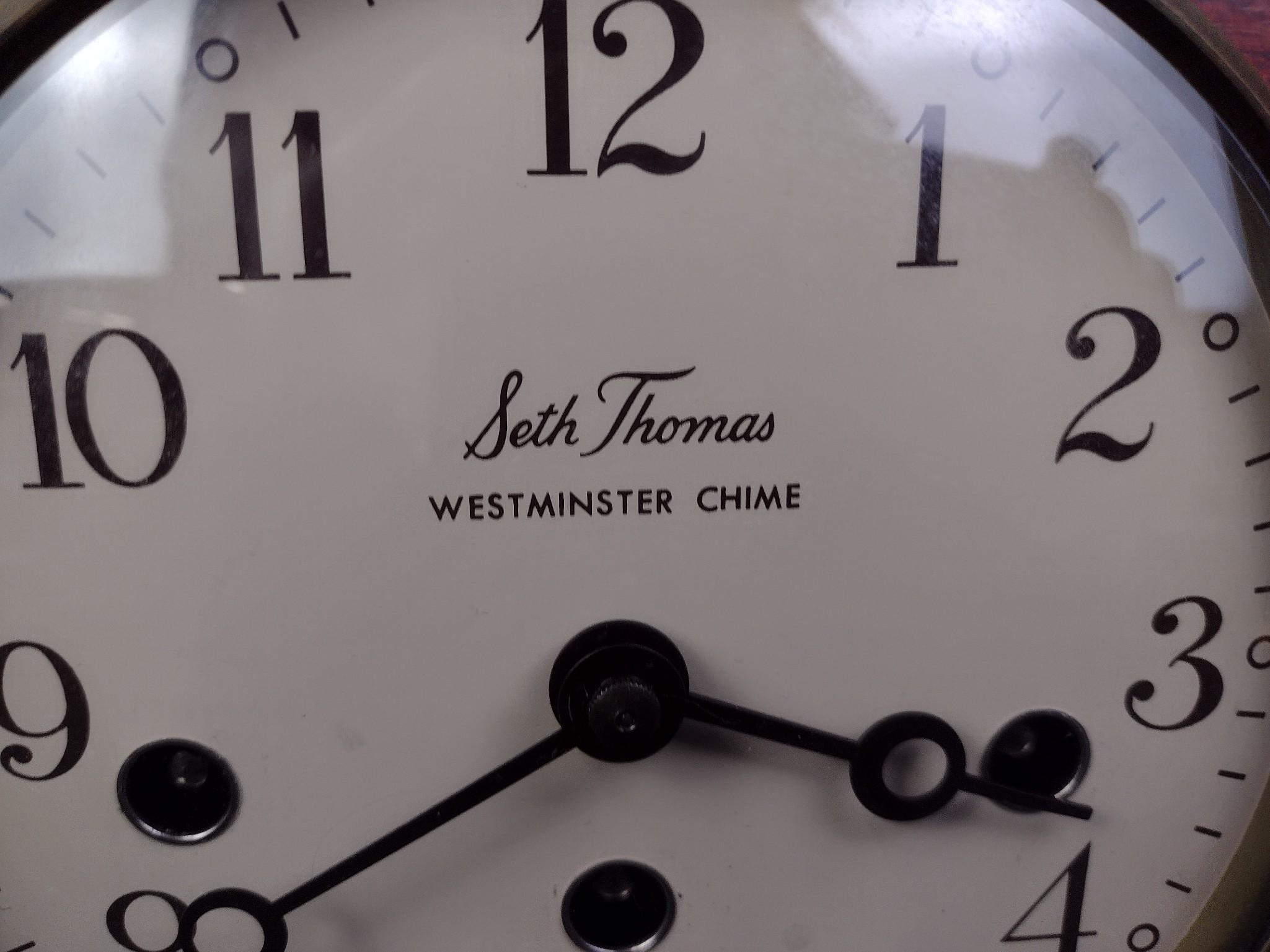 Seth Thomas Westminster Mantle Clock & Asian Decorator Lamp