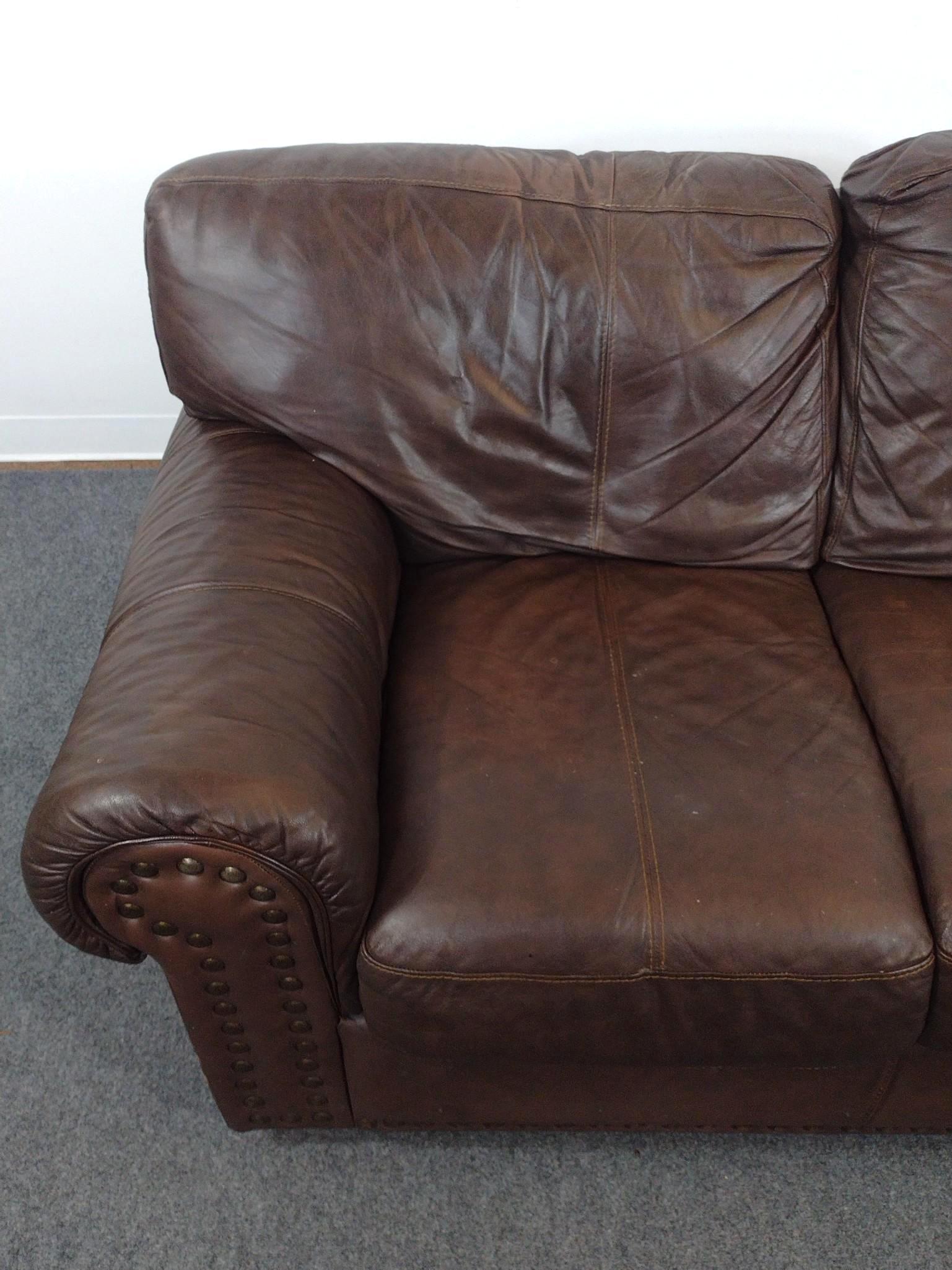 Due Linee Salotti Leather Sofa