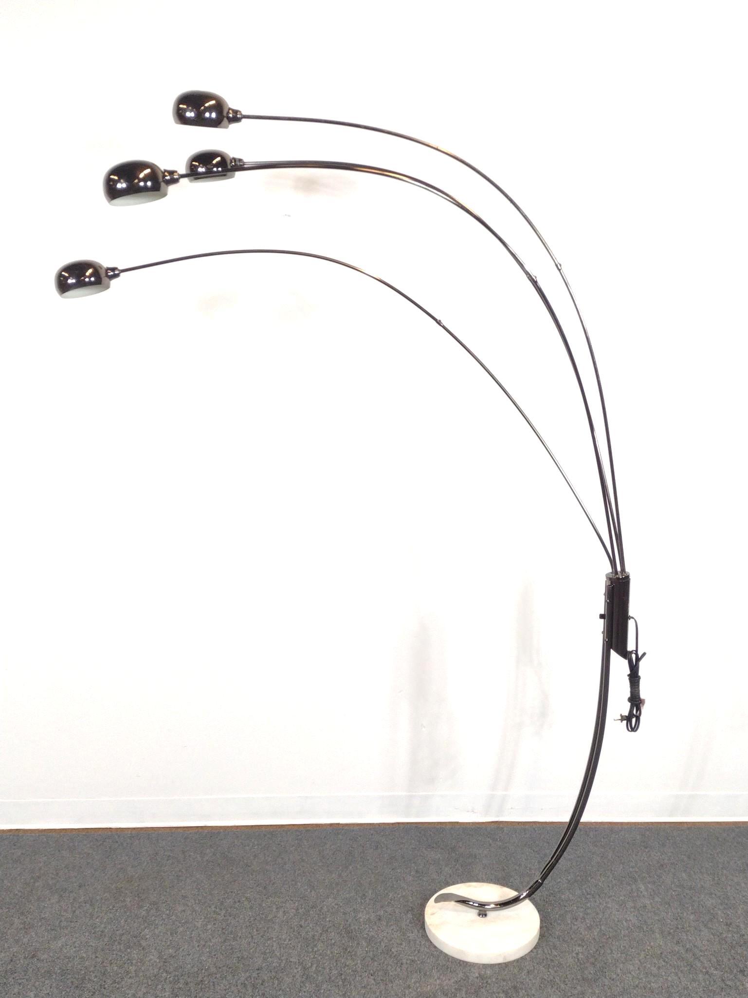 OK Lighting Chrome Floor Lamp with Marble Base