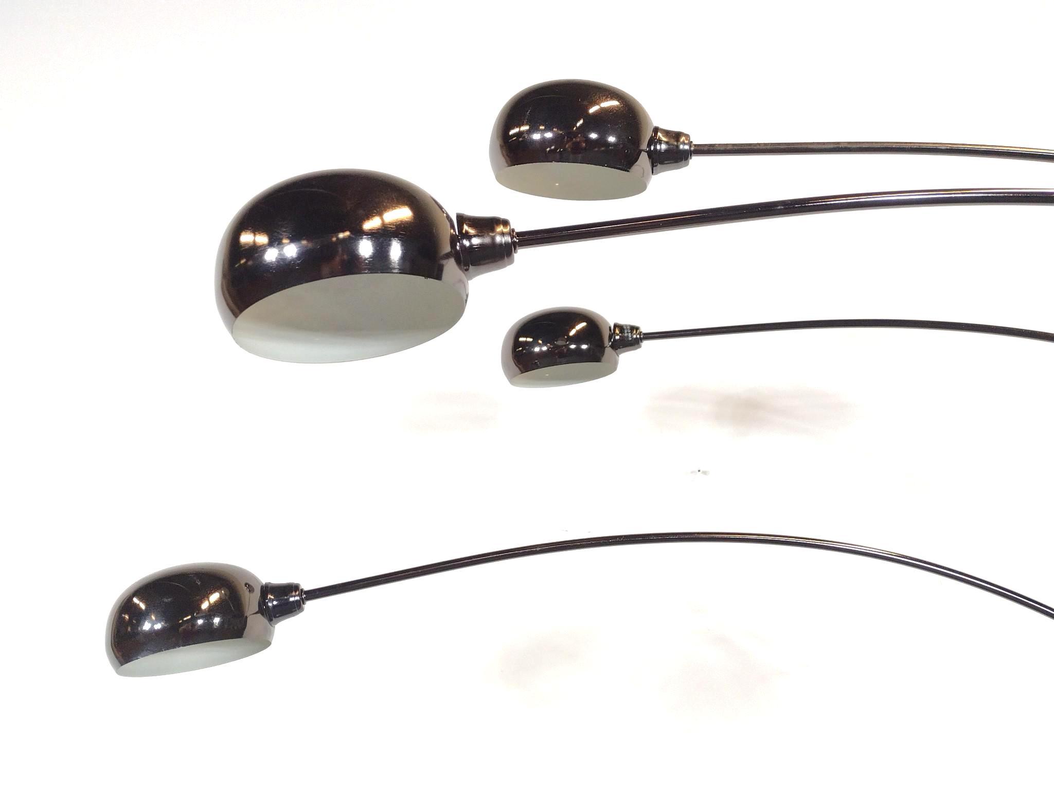 OK Lighting Chrome Floor Lamp with Marble Base