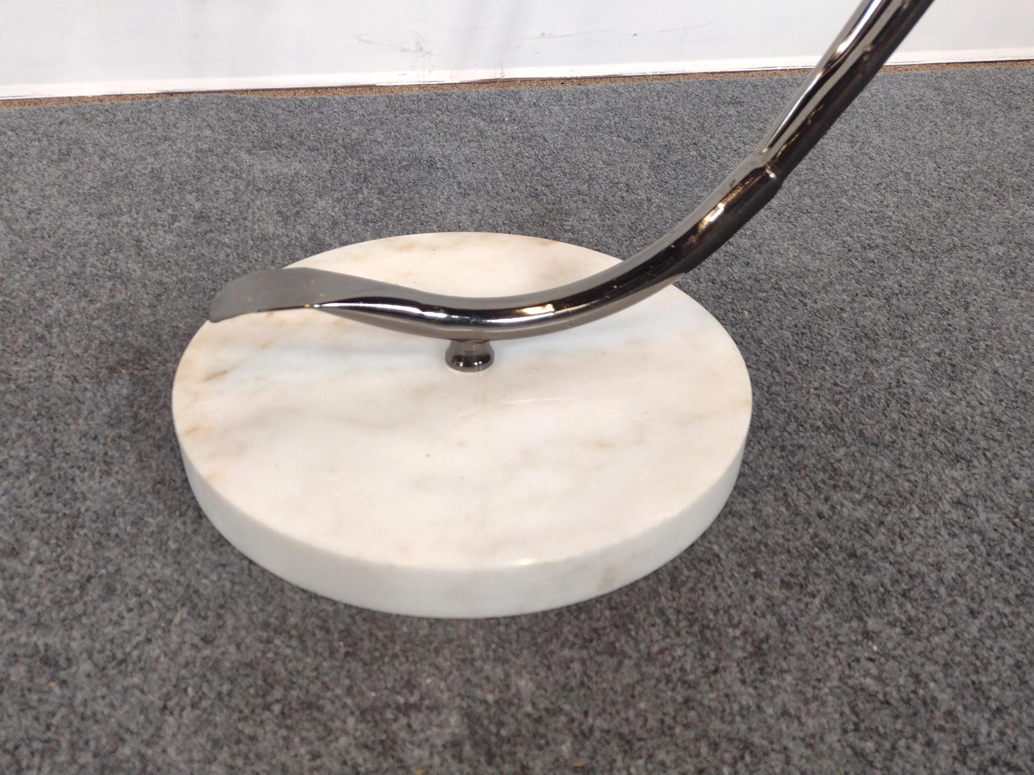 OK Lighting Chrome Floor Lamp with Marble Base