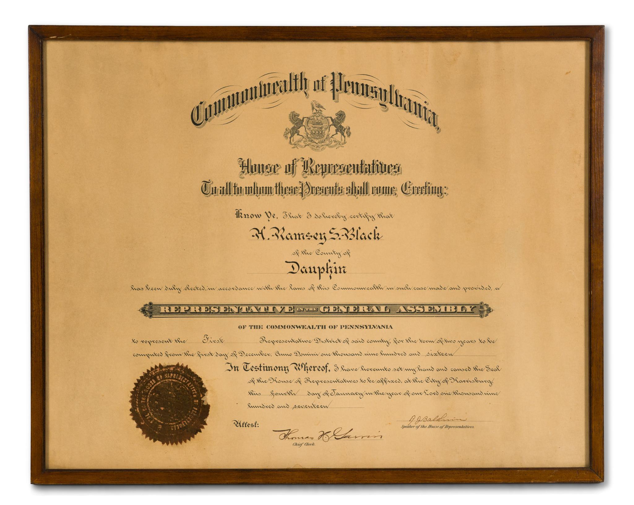 3 Framed Pennsylvania Items