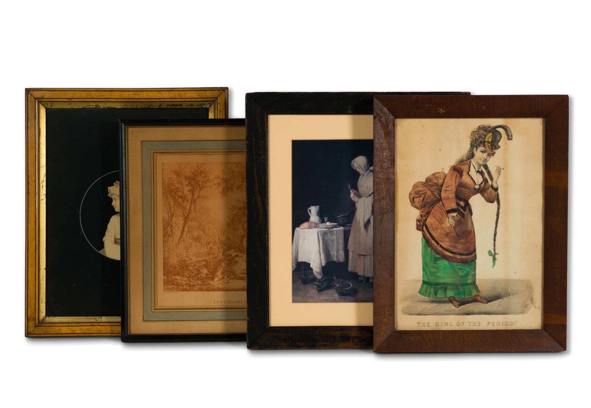 4 Framed Prints and Engravings Incl. Currier & Ives