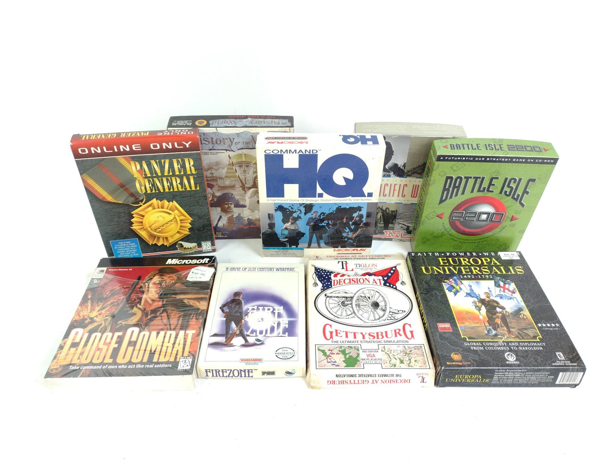 9 Vintage PC Computer Games incl. Decision at Gettysburg