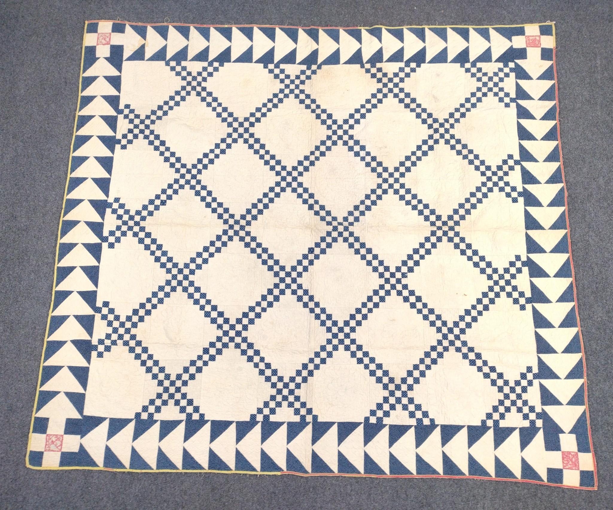 Blue and White Patchwork Quilt