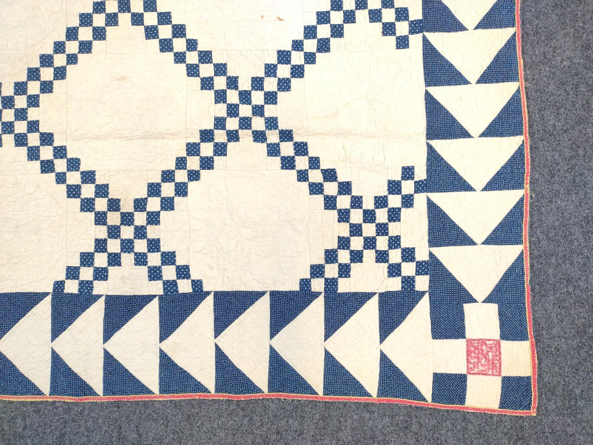 Blue and White Patchwork Quilt