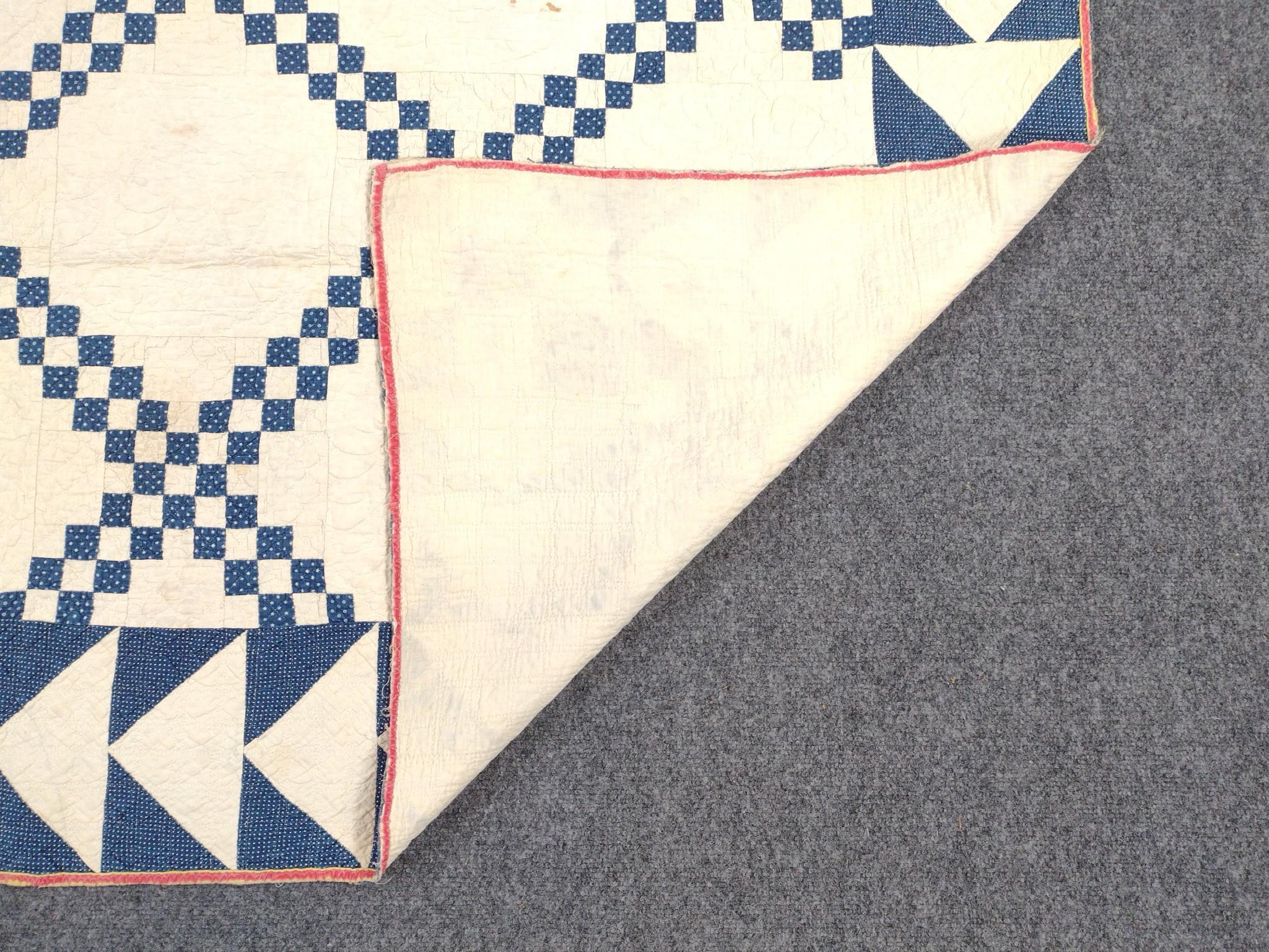 Blue and White Patchwork Quilt