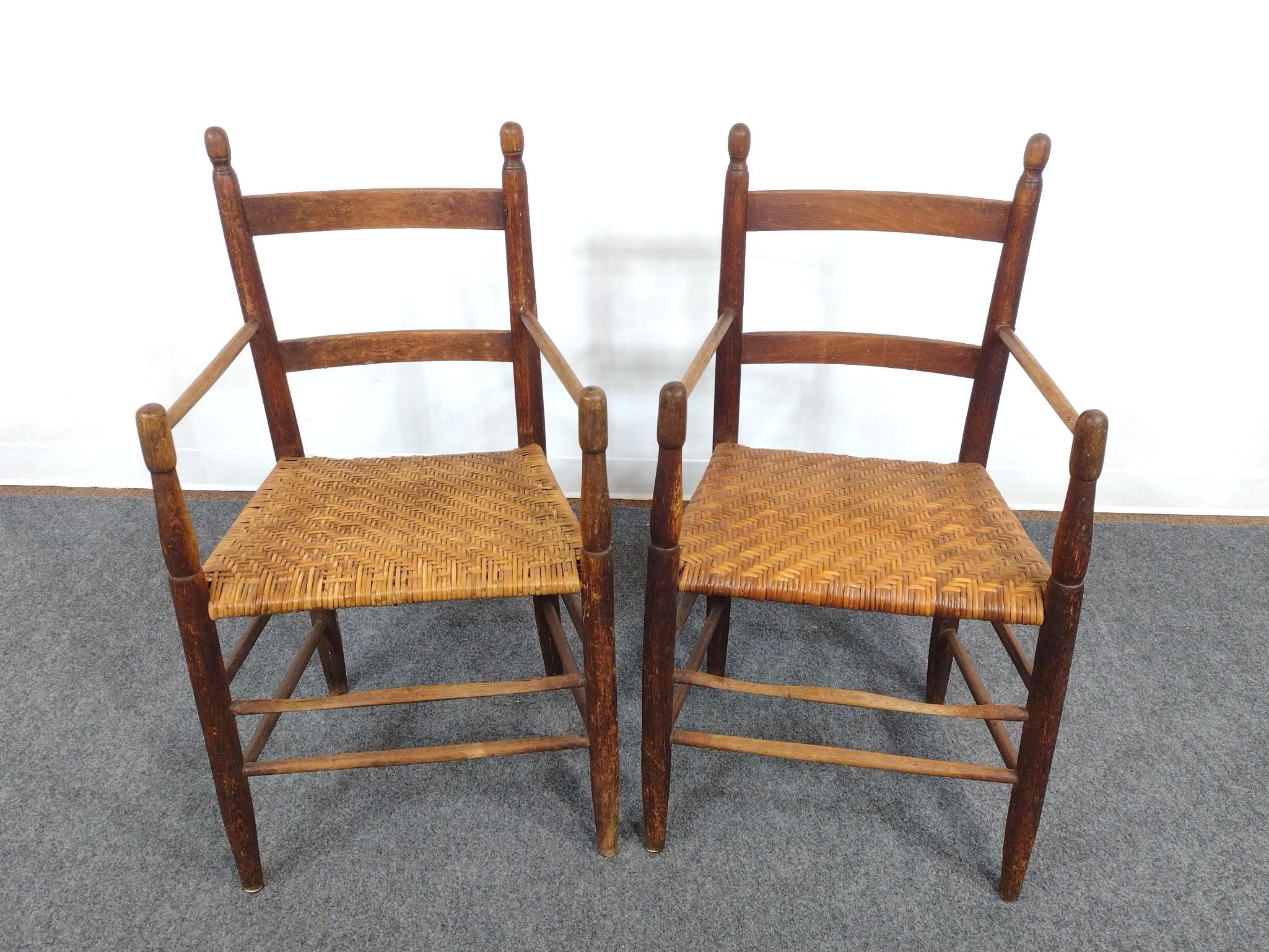 3 Antique Ladder Back Chairs