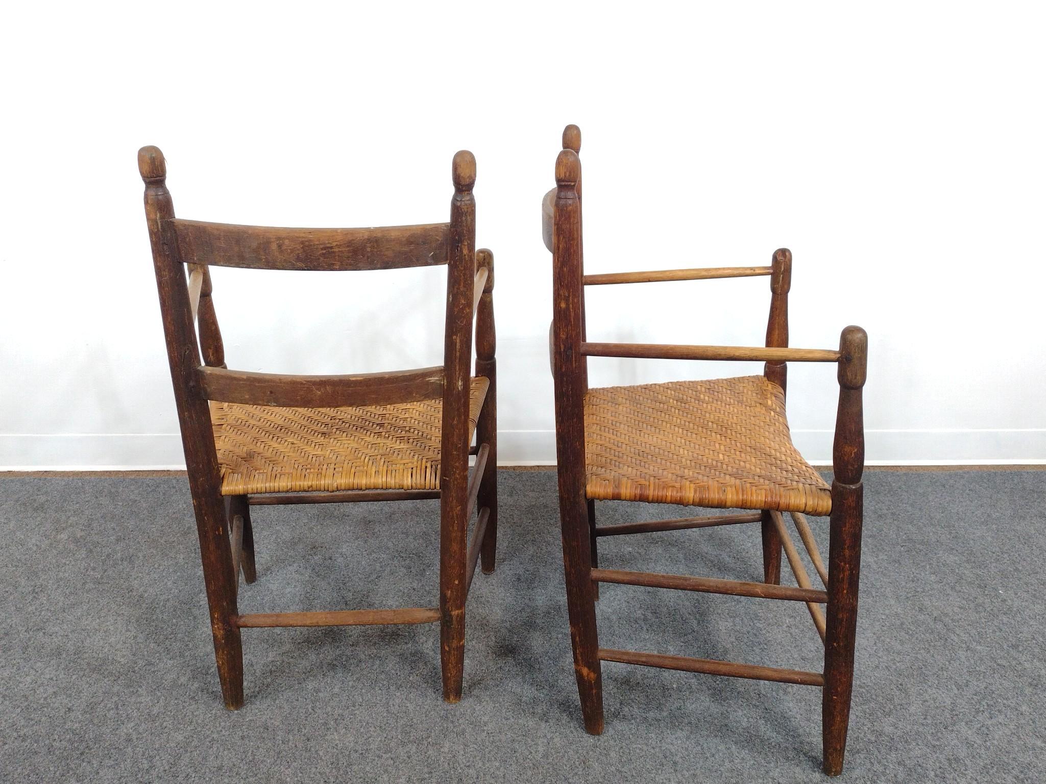3 Antique Ladder Back Chairs