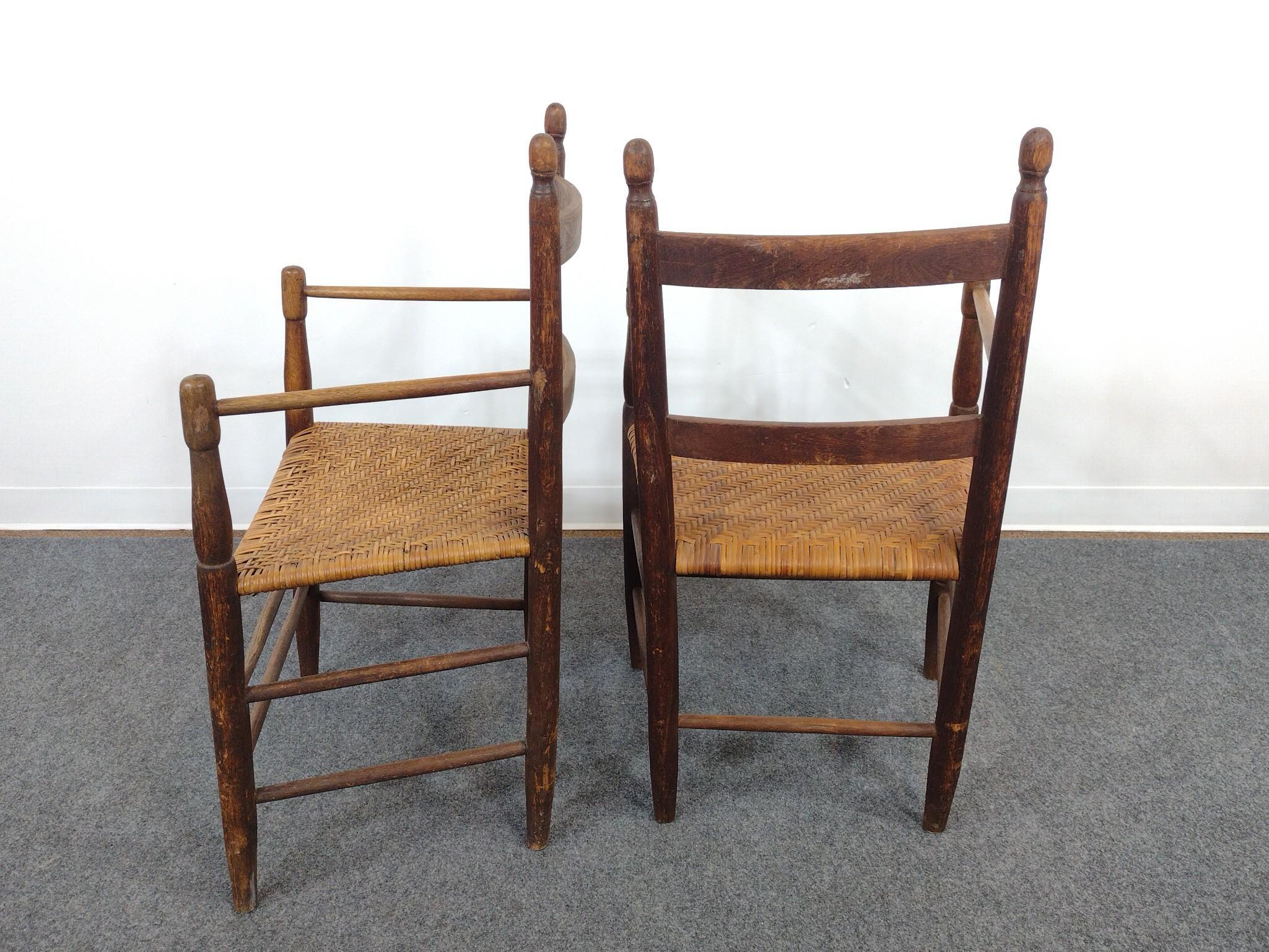 3 Antique Ladder Back Chairs