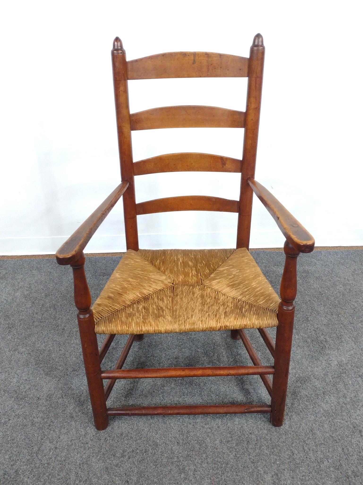 3 Antique Ladder Back Chairs
