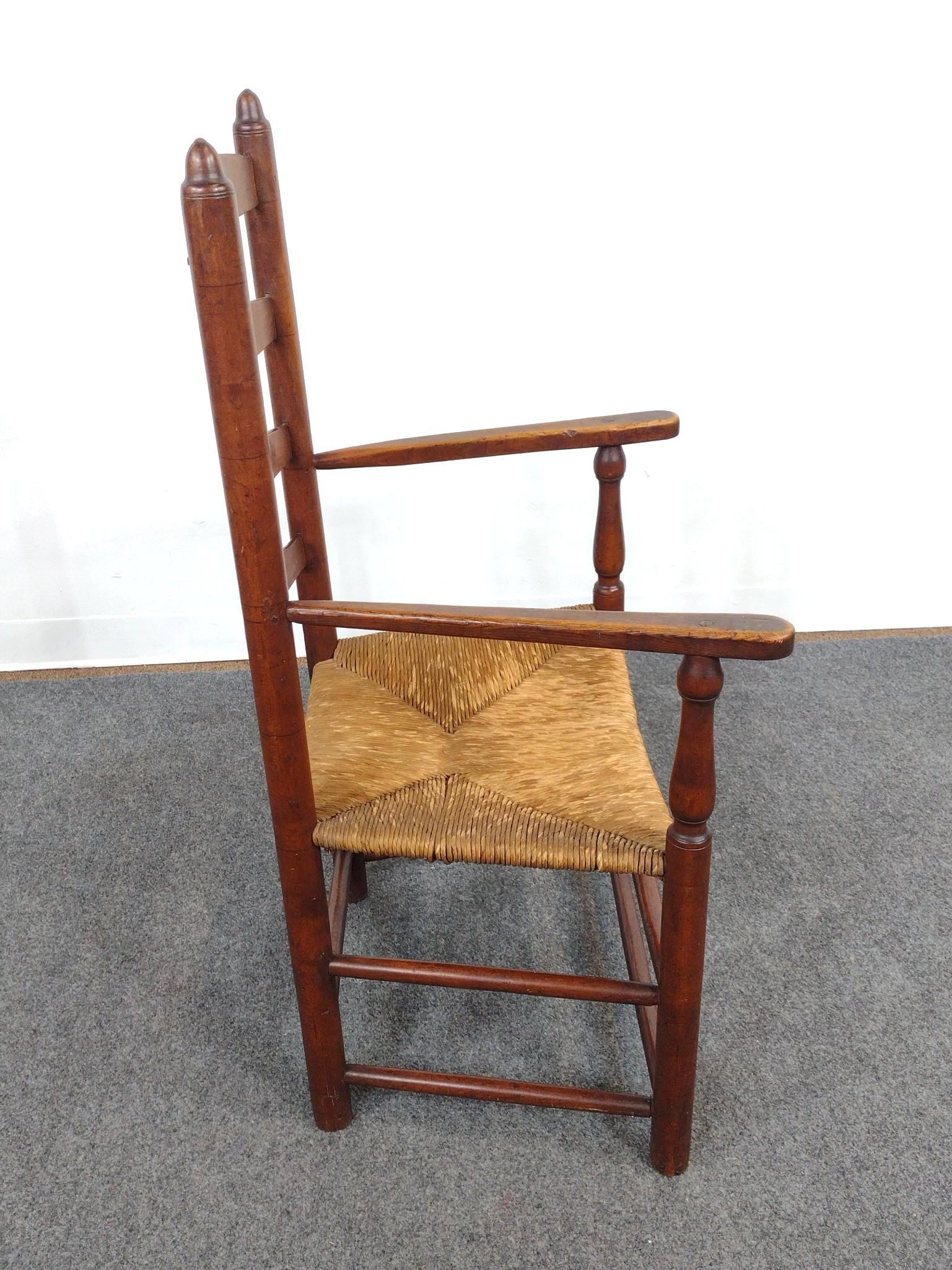 3 Antique Ladder Back Chairs