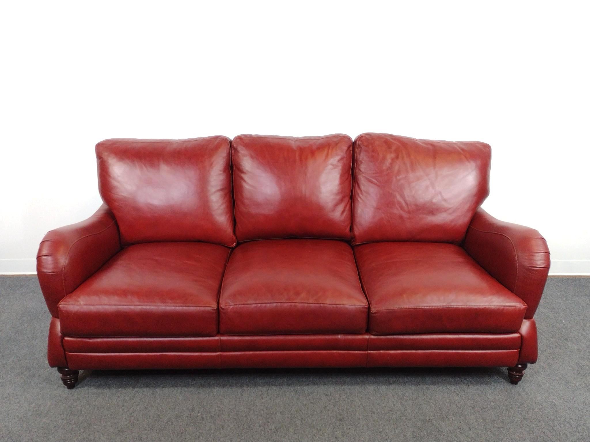 Stickley Red Leather Sofa