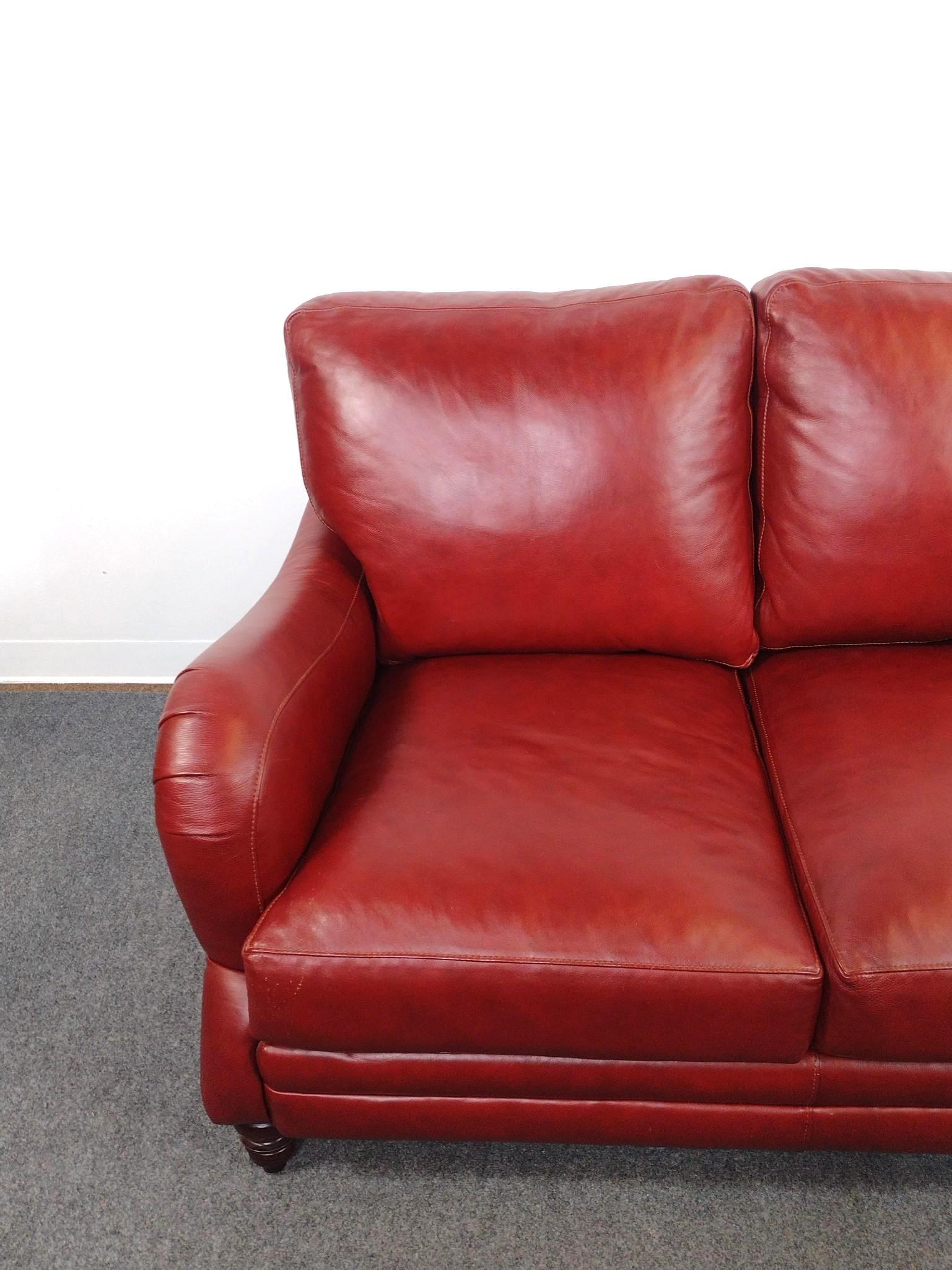 Stickley Red Leather Sofa