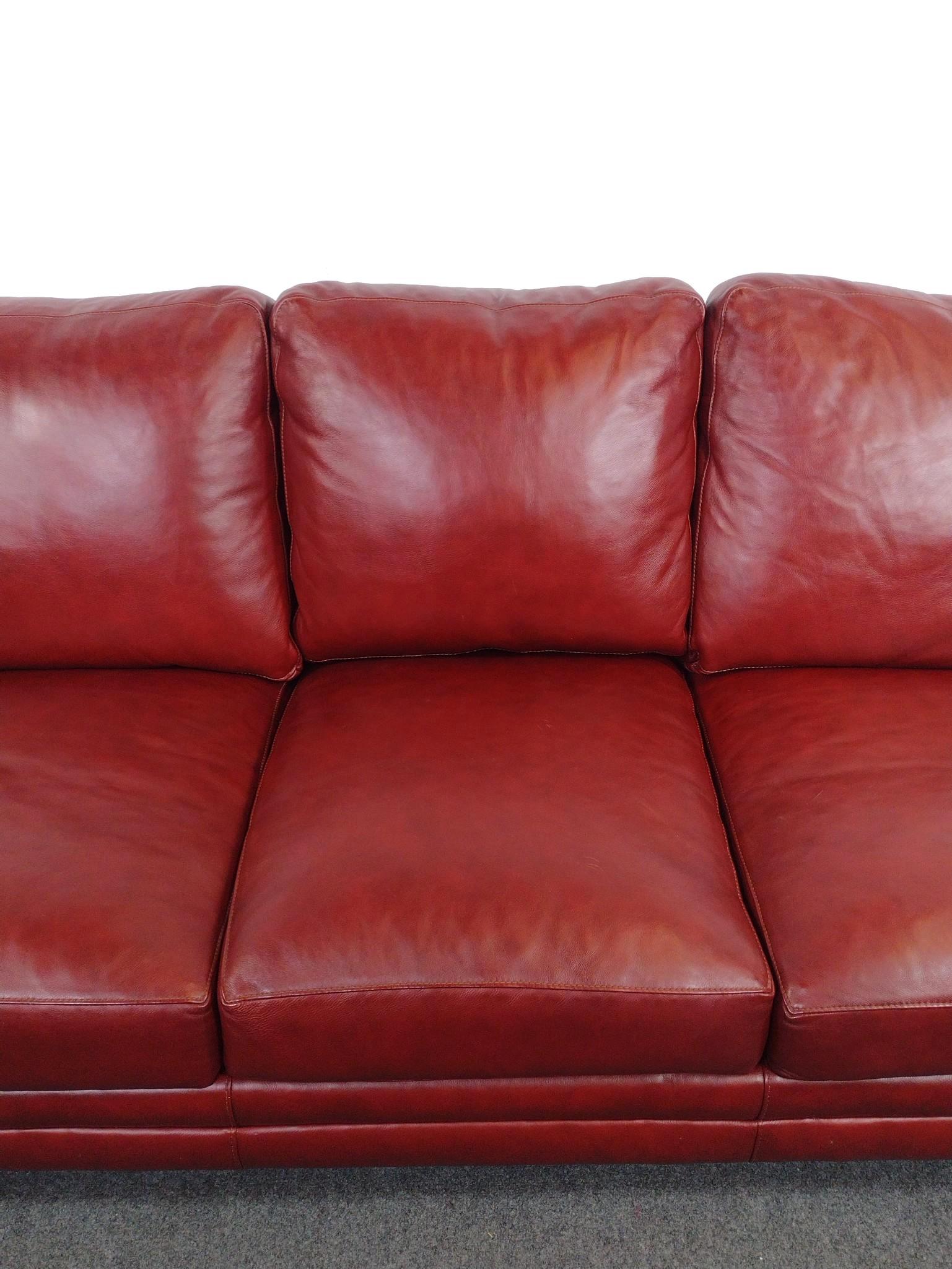 Stickley Red Leather Sofa