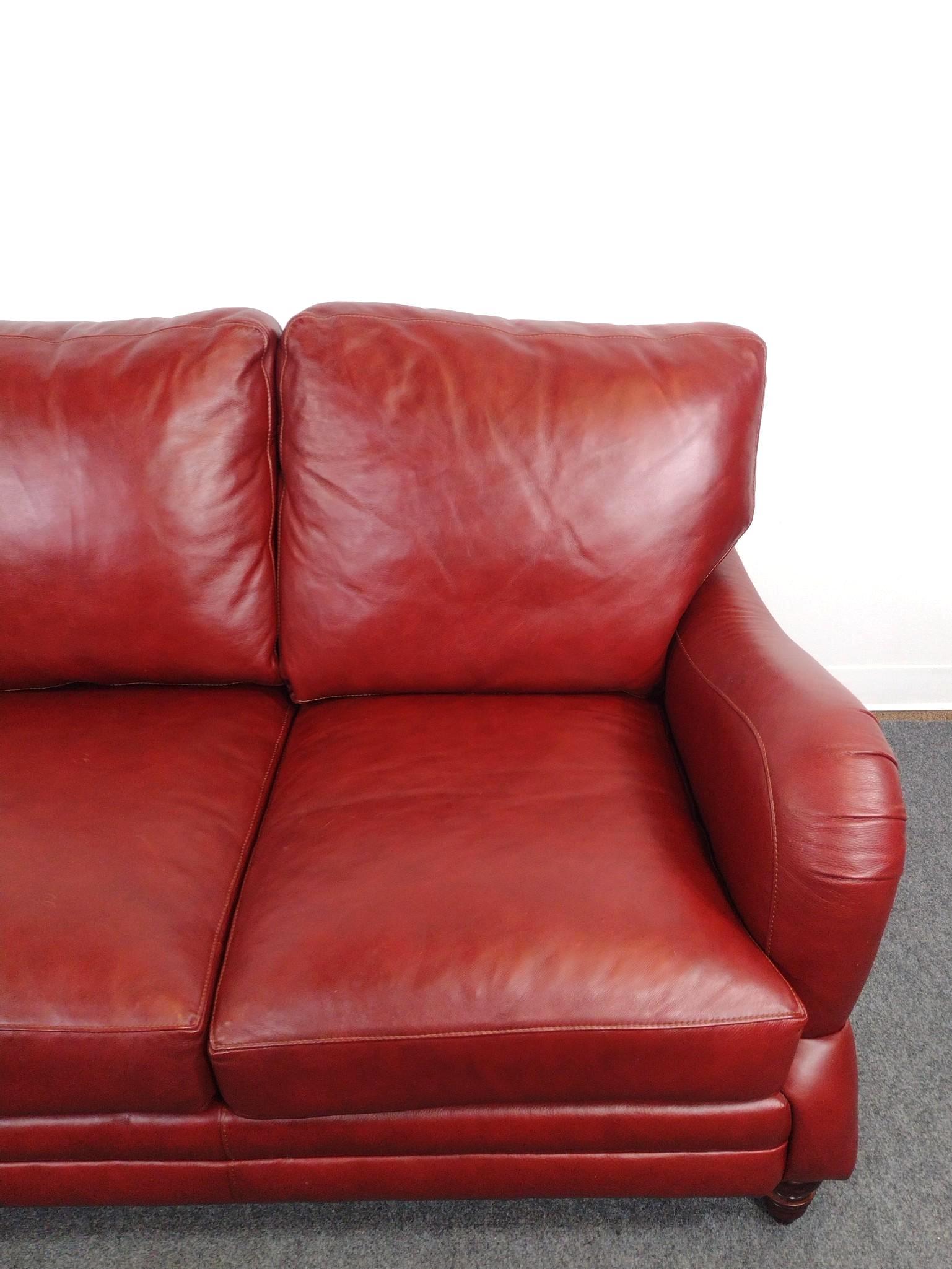 Stickley Red Leather Sofa