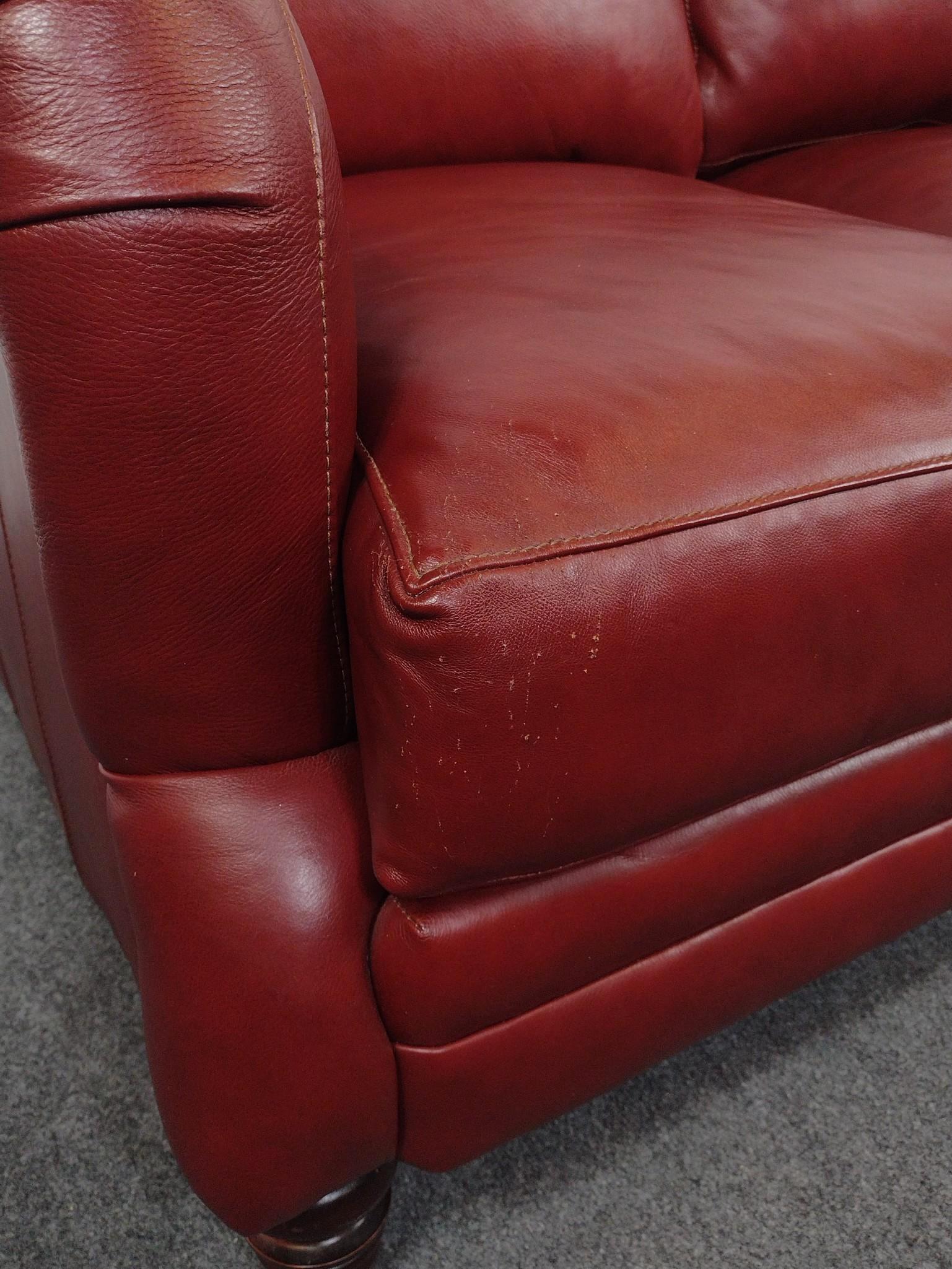 Stickley Red Leather Sofa
