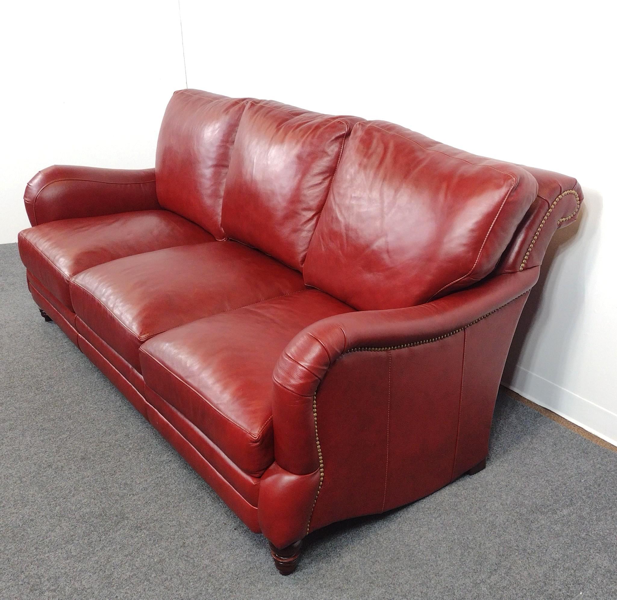 Stickley Red Leather Sofa