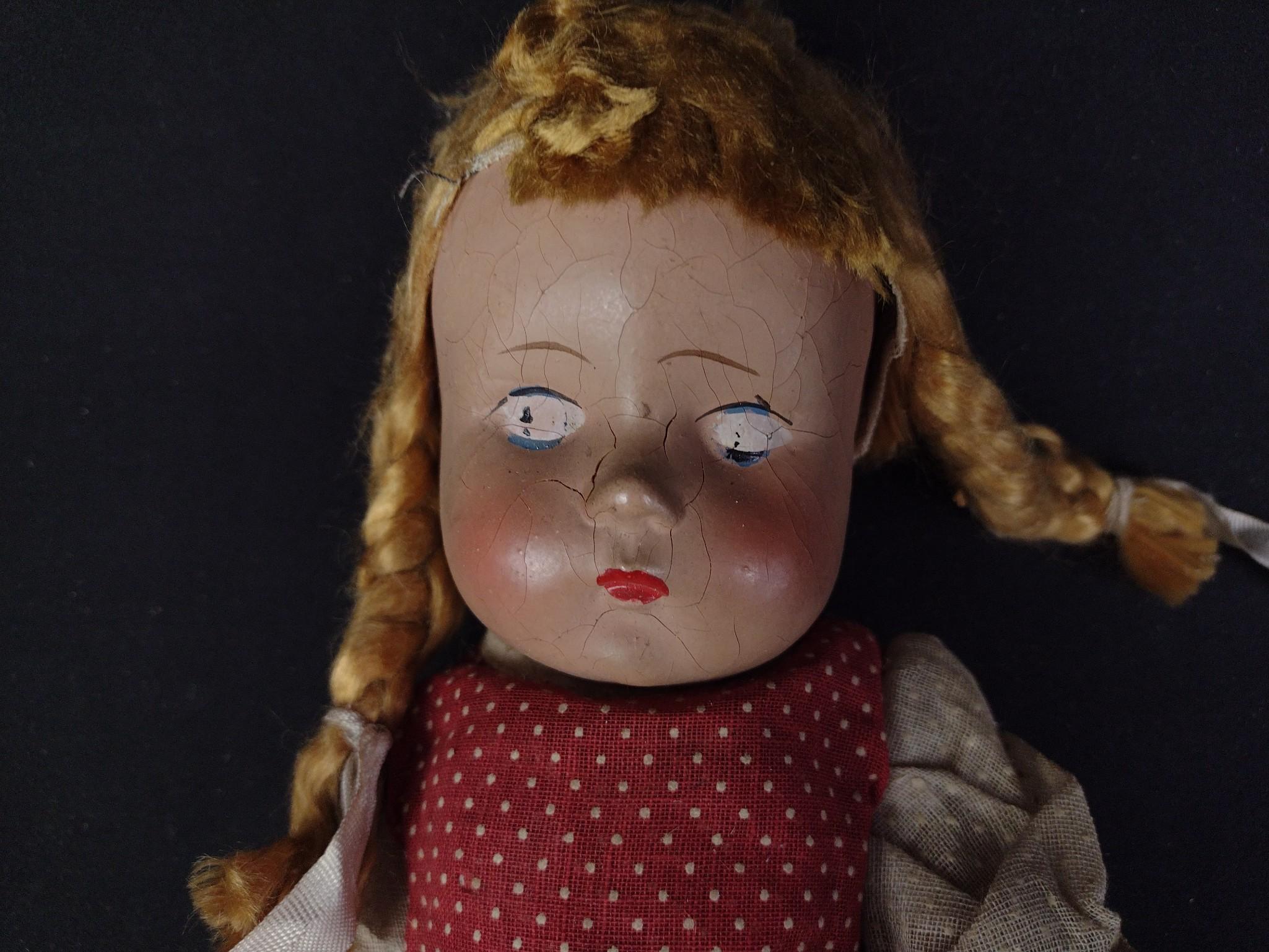 3 Antique Dolls, 2 Cat Toys & Childrens Ephemera