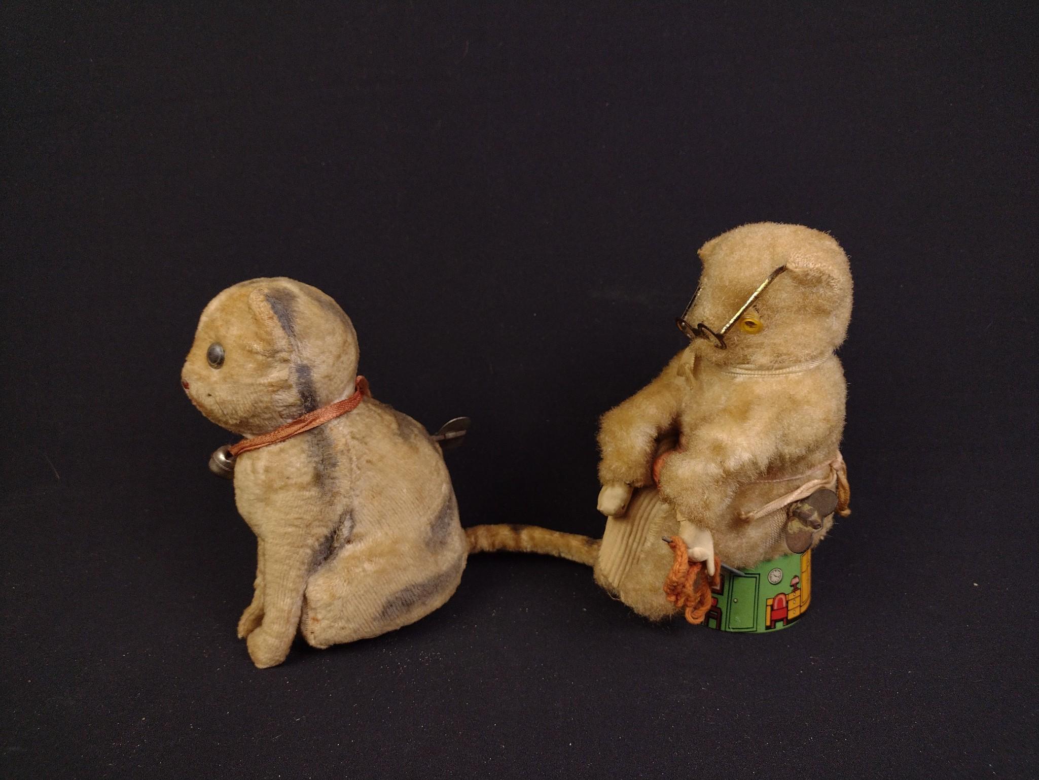 3 Antique Dolls, 2 Cat Toys & Childrens Ephemera