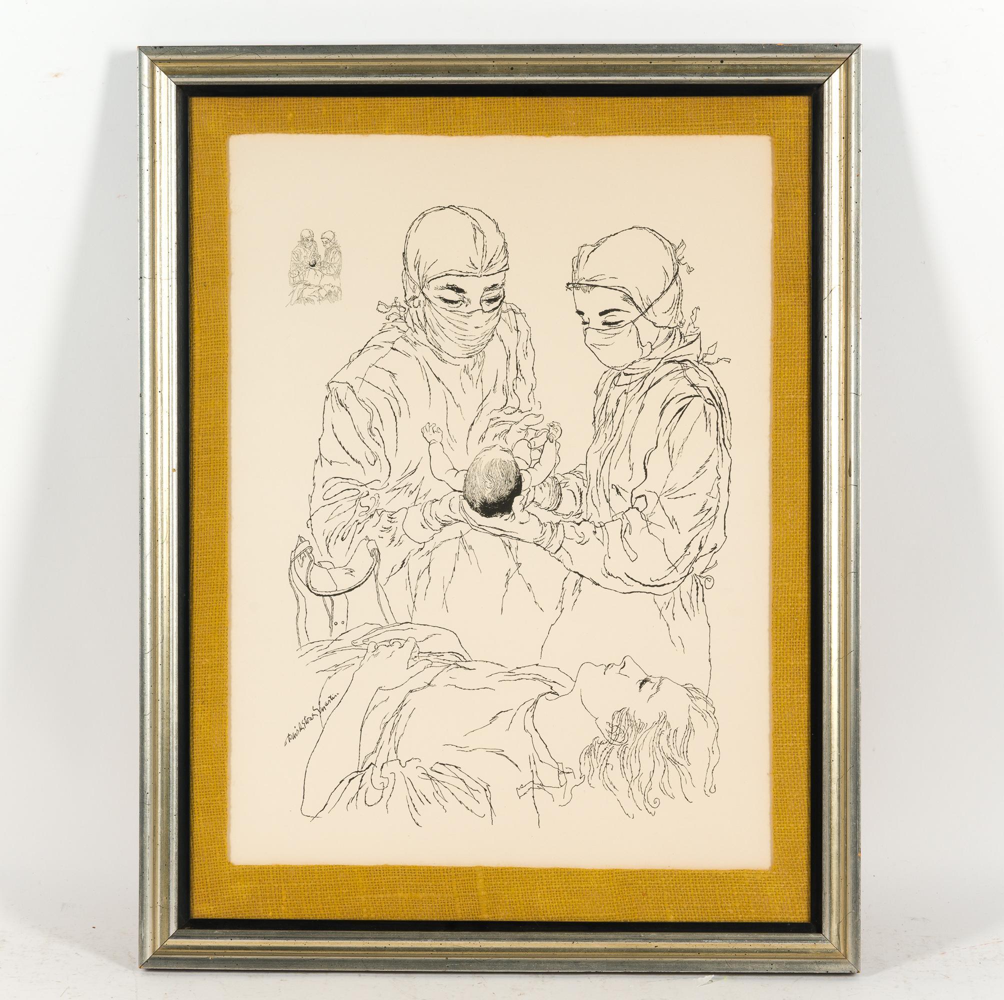 Framed Print of Ink Drawing
