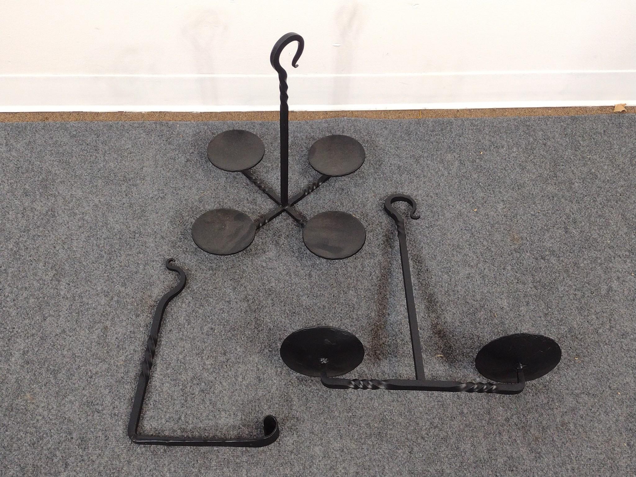 2 Wrought Iron Hanging Candle Holder