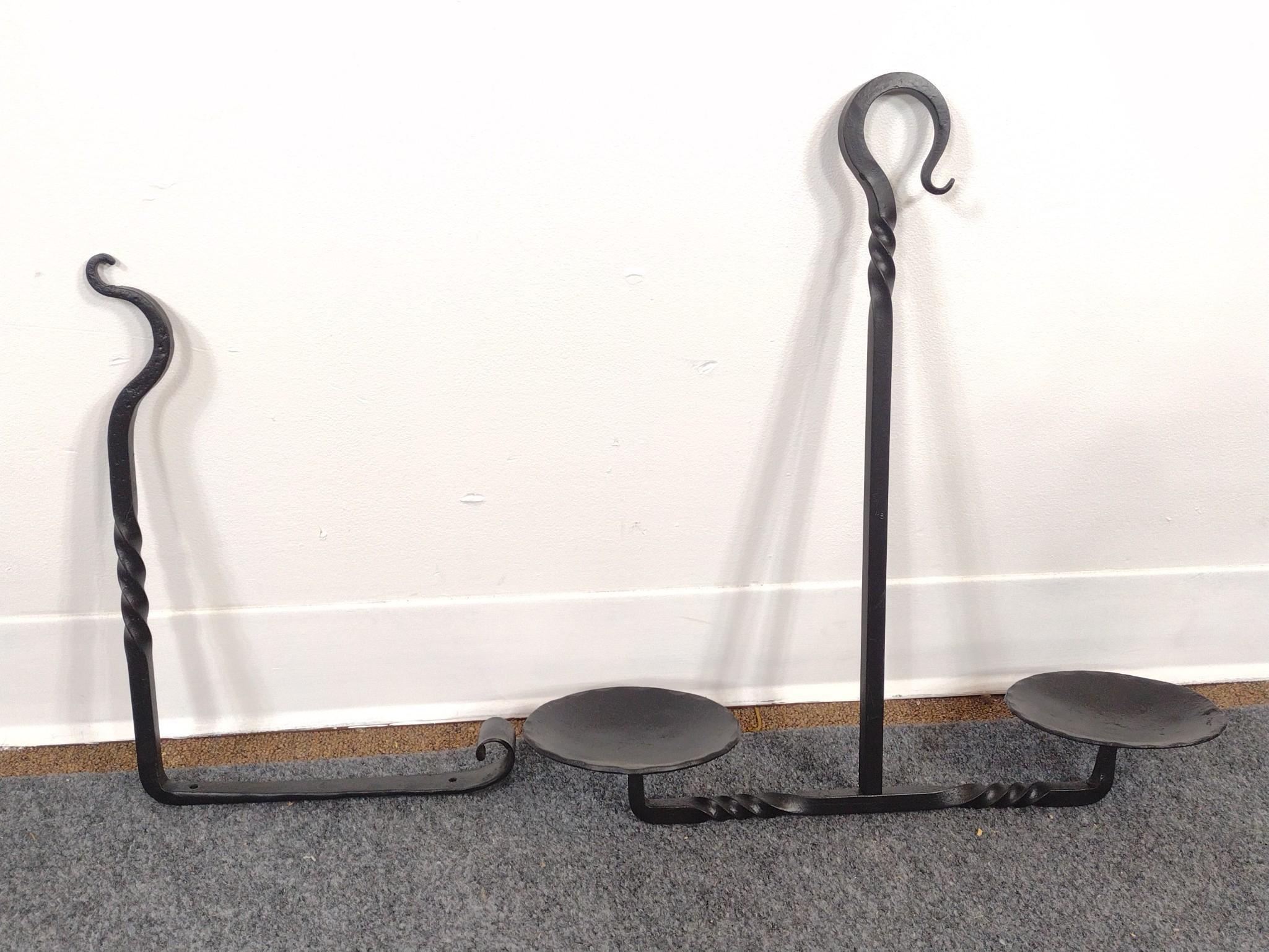2 Wrought Iron Hanging Candle Holder
