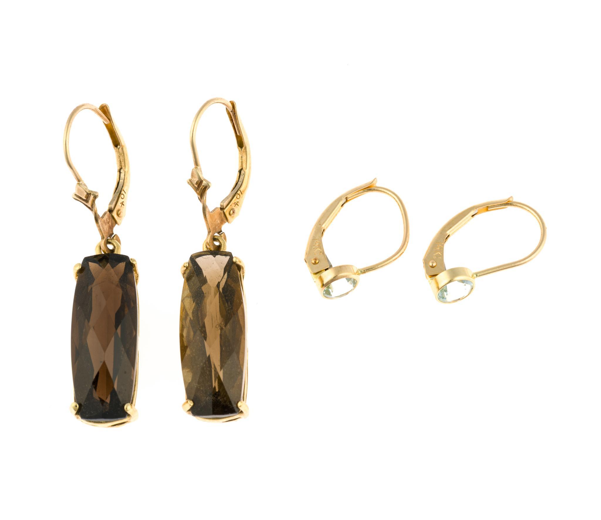2 Pairs of 14K Gold Earrings