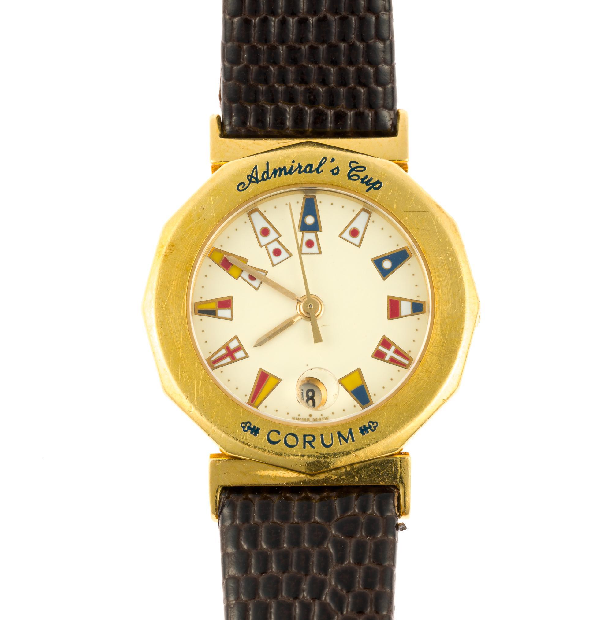 18K Gold Corum Admirals Cup Woman's Wrist Watch