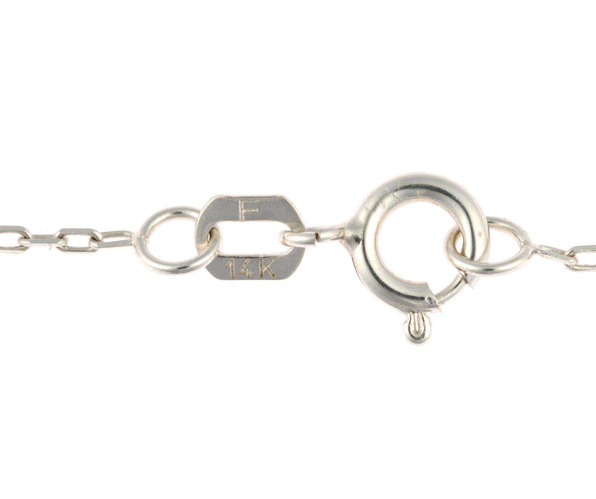 14K White Gold and Diamond Pendant Necklace