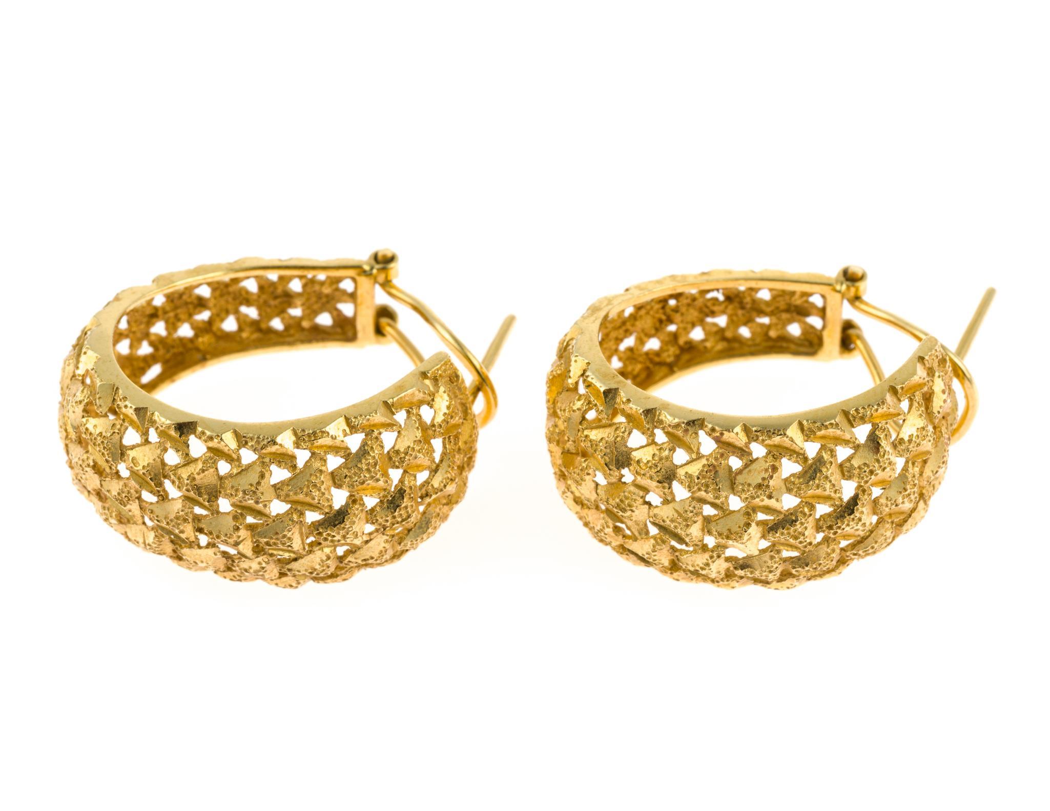 3 Pairs of 14K Gold Earrings