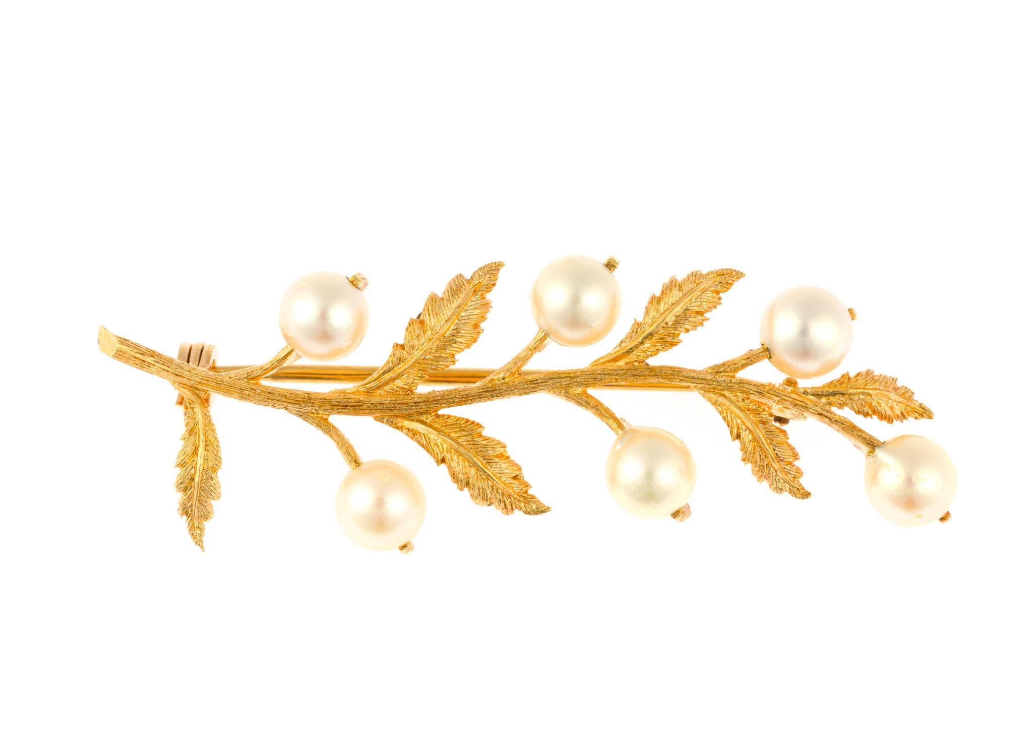 Two 18K Gold Brooches