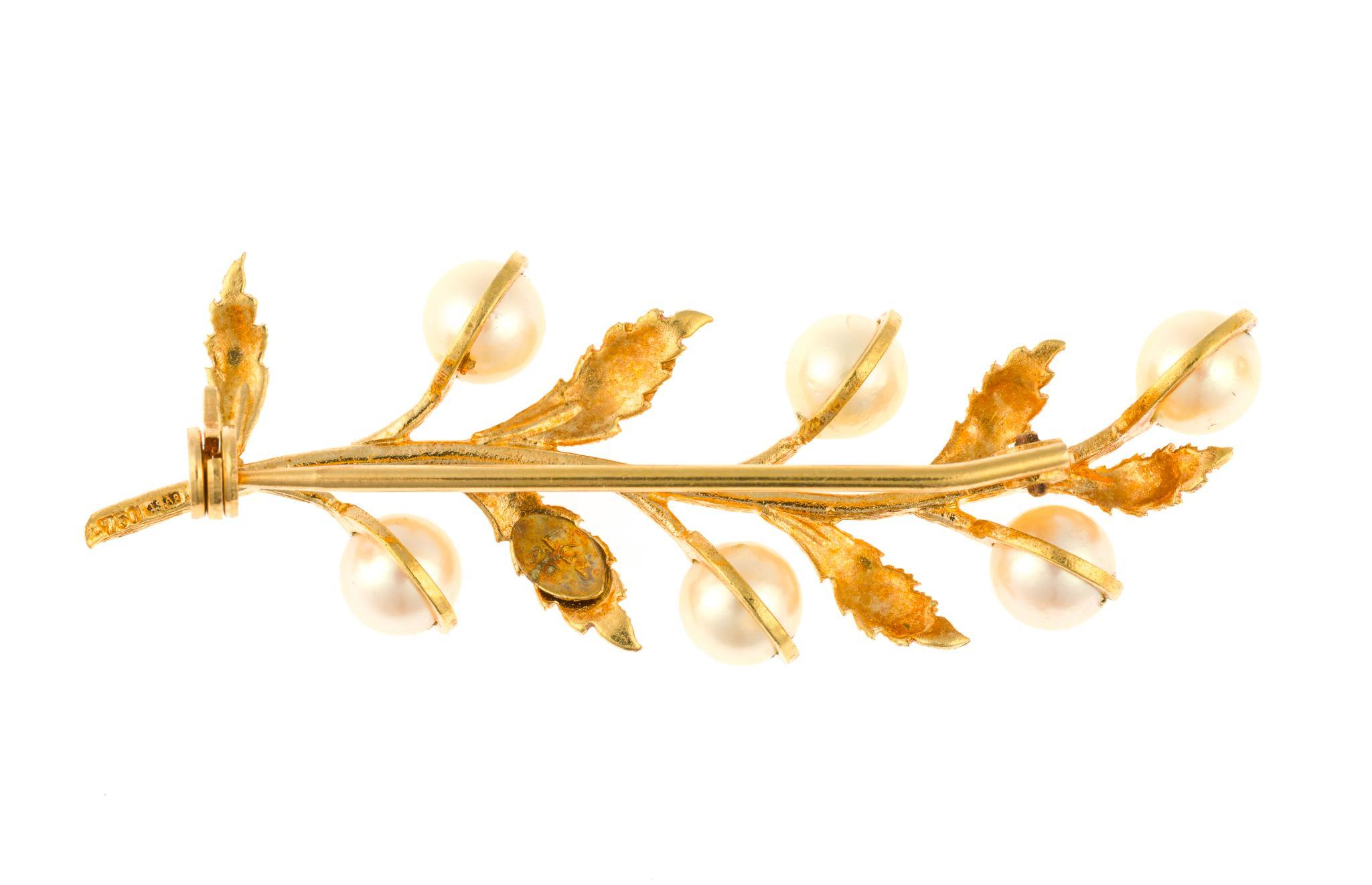 Two 18K Gold Brooches