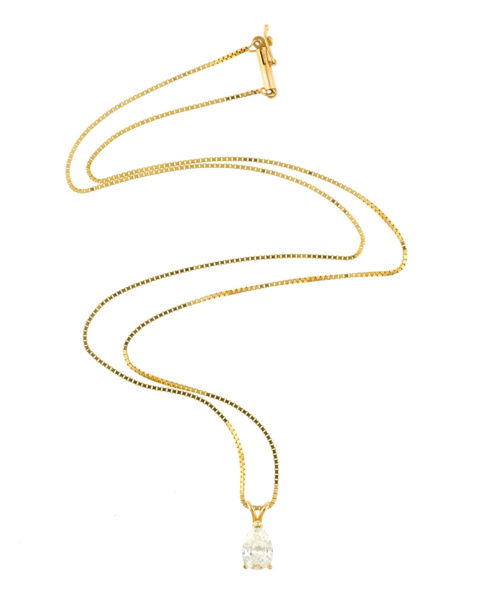 14K Gold and 1.03 Ct Diamond Pendant Necklace